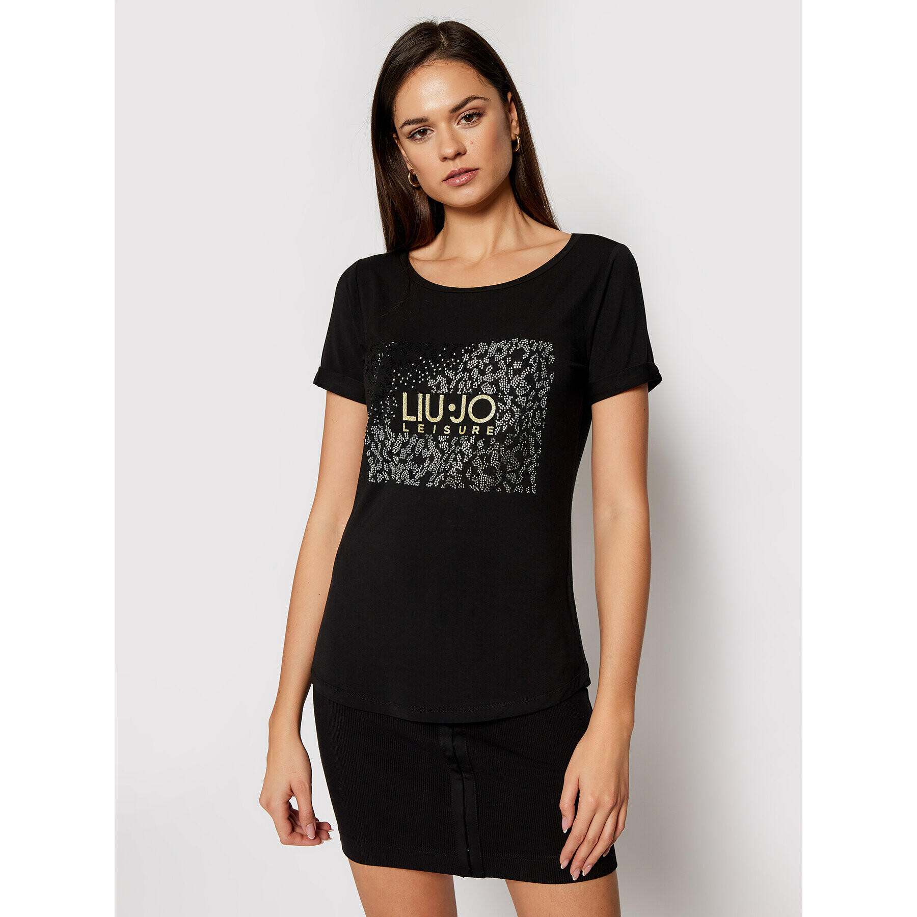 Liu Jo Тишърт TA1151 J7905 Черен Regular Fit - Pepit.bg