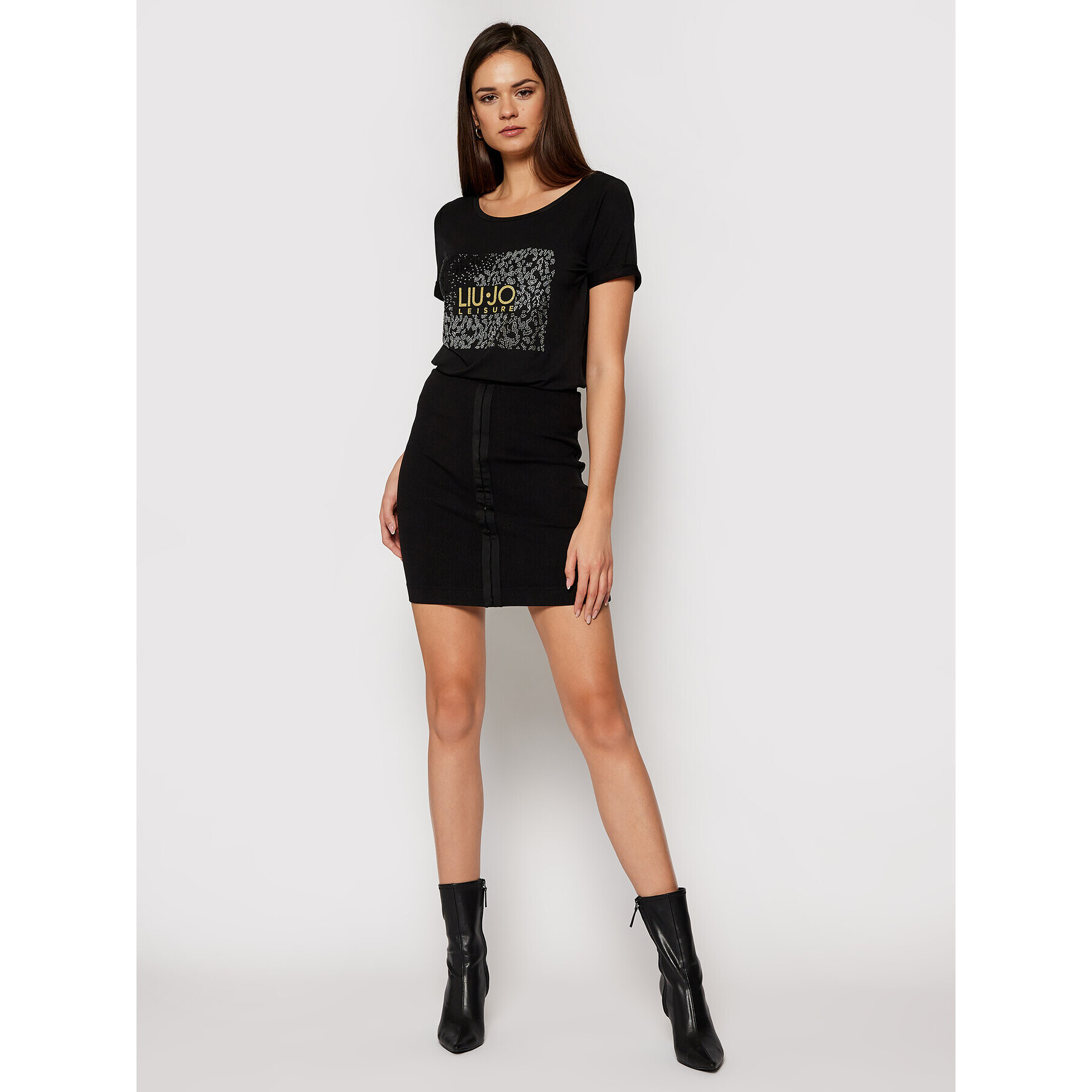 Liu Jo Тишърт TA1151 J7905 Черен Regular Fit - Pepit.bg