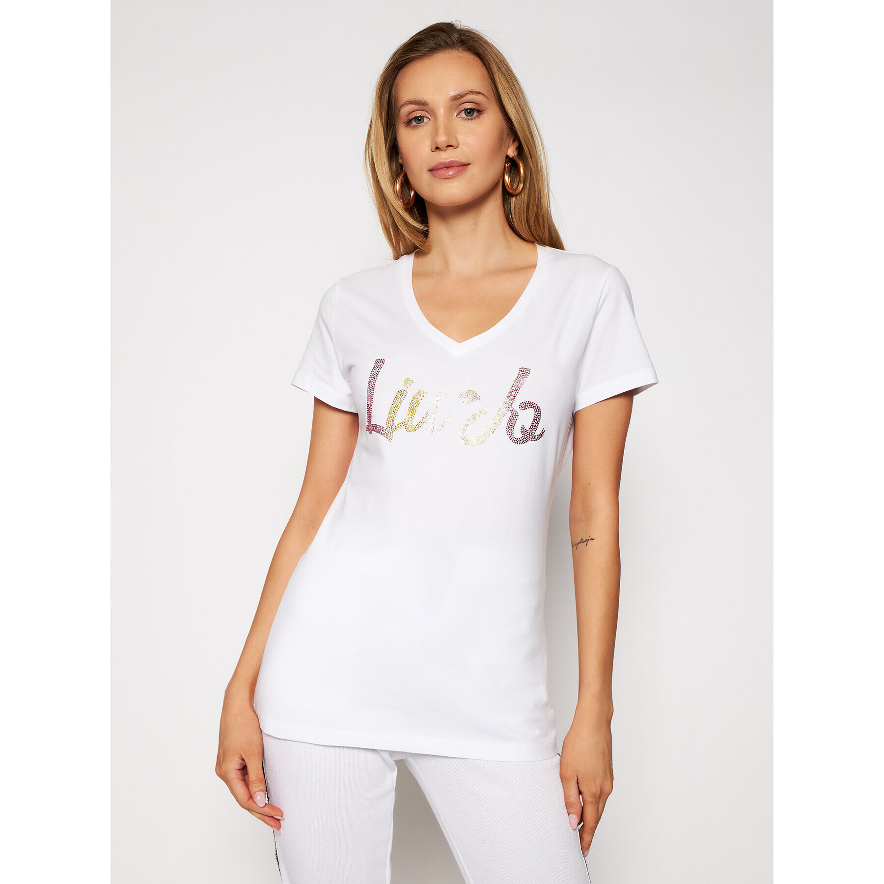 Liu Jo Тишърт TA1155 J5003 Бял Regular Fit - Pepit.bg