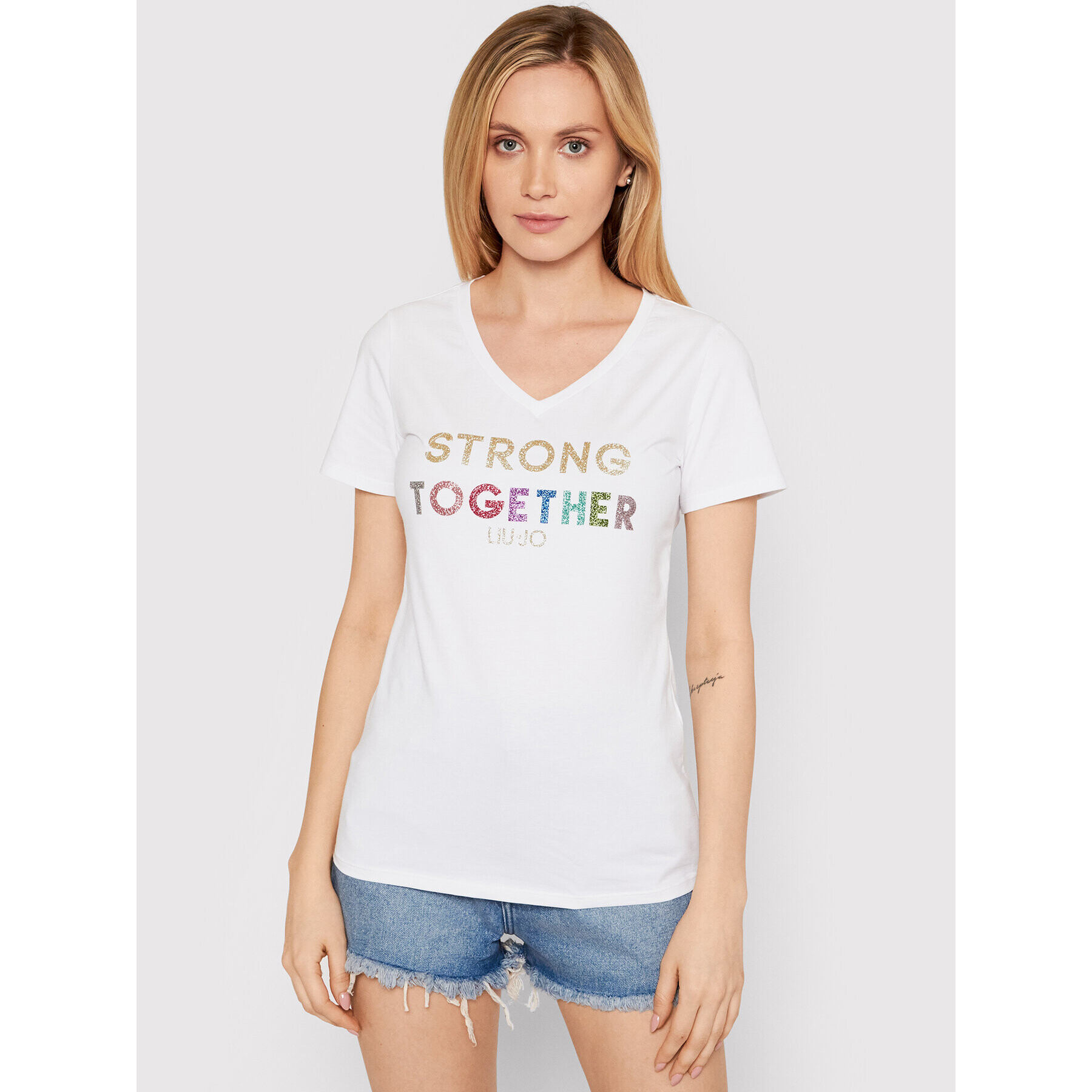 Liu Jo Sport Тишърт TA1212 J5972 Бял Regular Fit - Pepit.bg