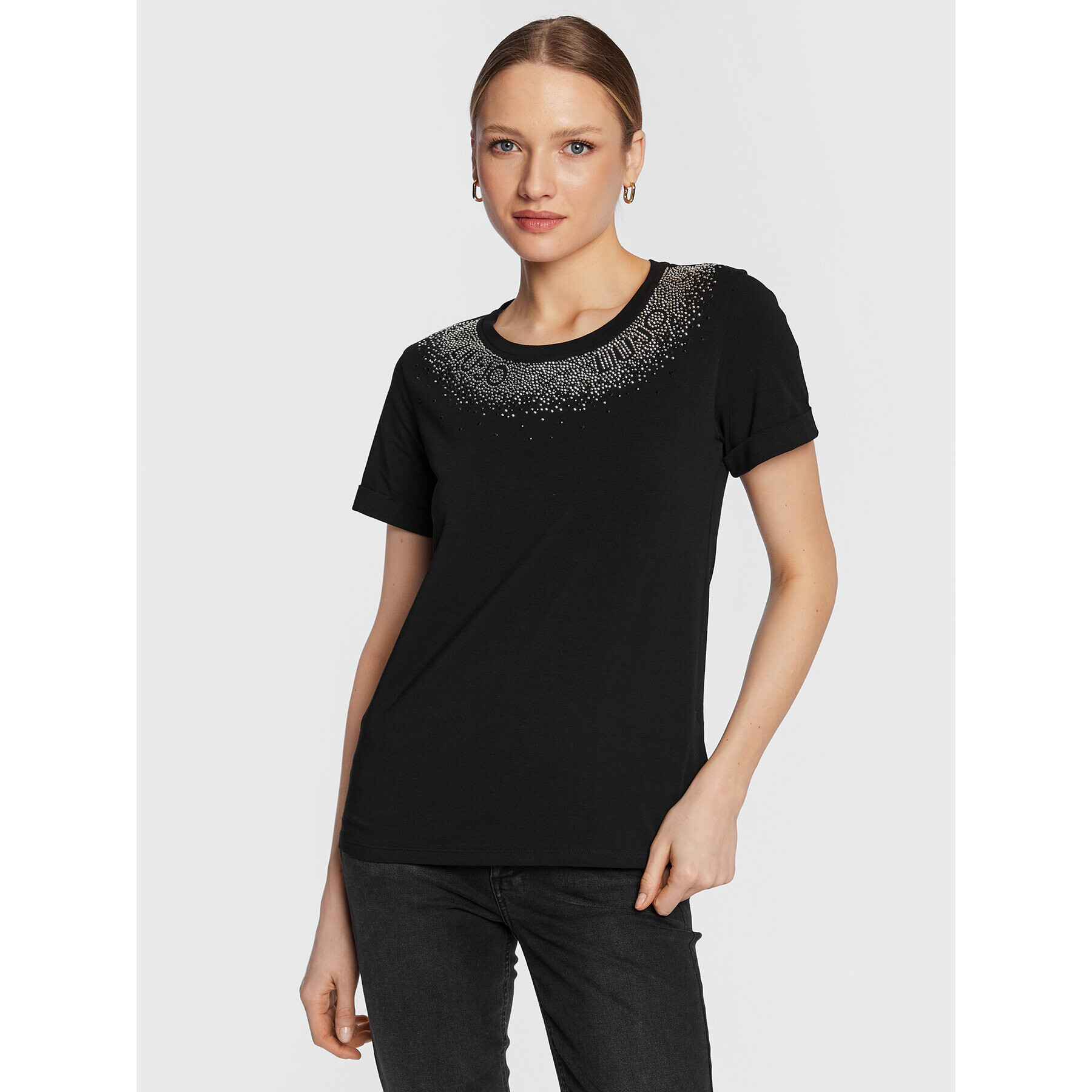Liu Jo Sport Тишърт TA3182 J5003 Черен Regular Fit - Pepit.bg