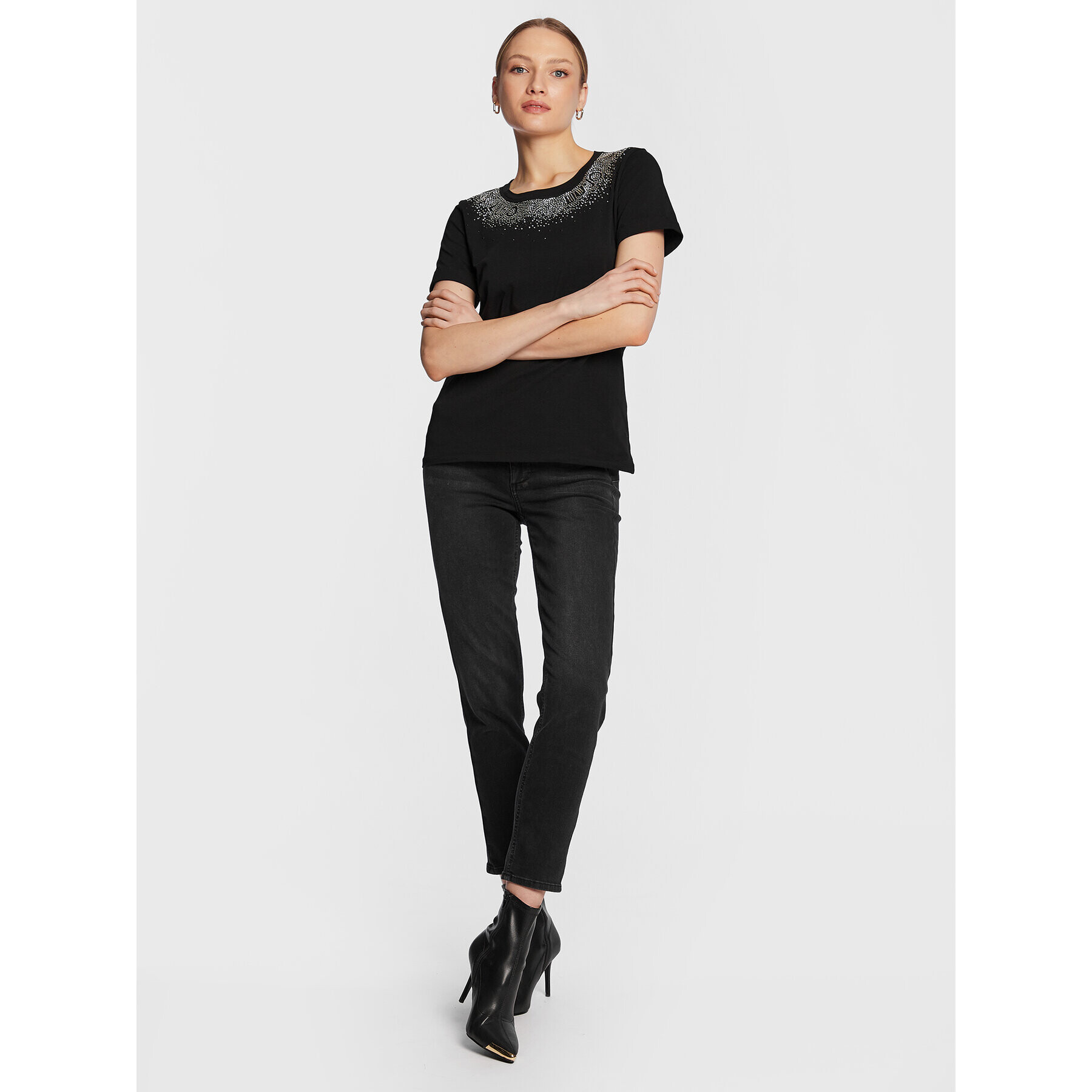 Liu Jo Sport Тишърт TA3182 J5003 Черен Regular Fit - Pepit.bg