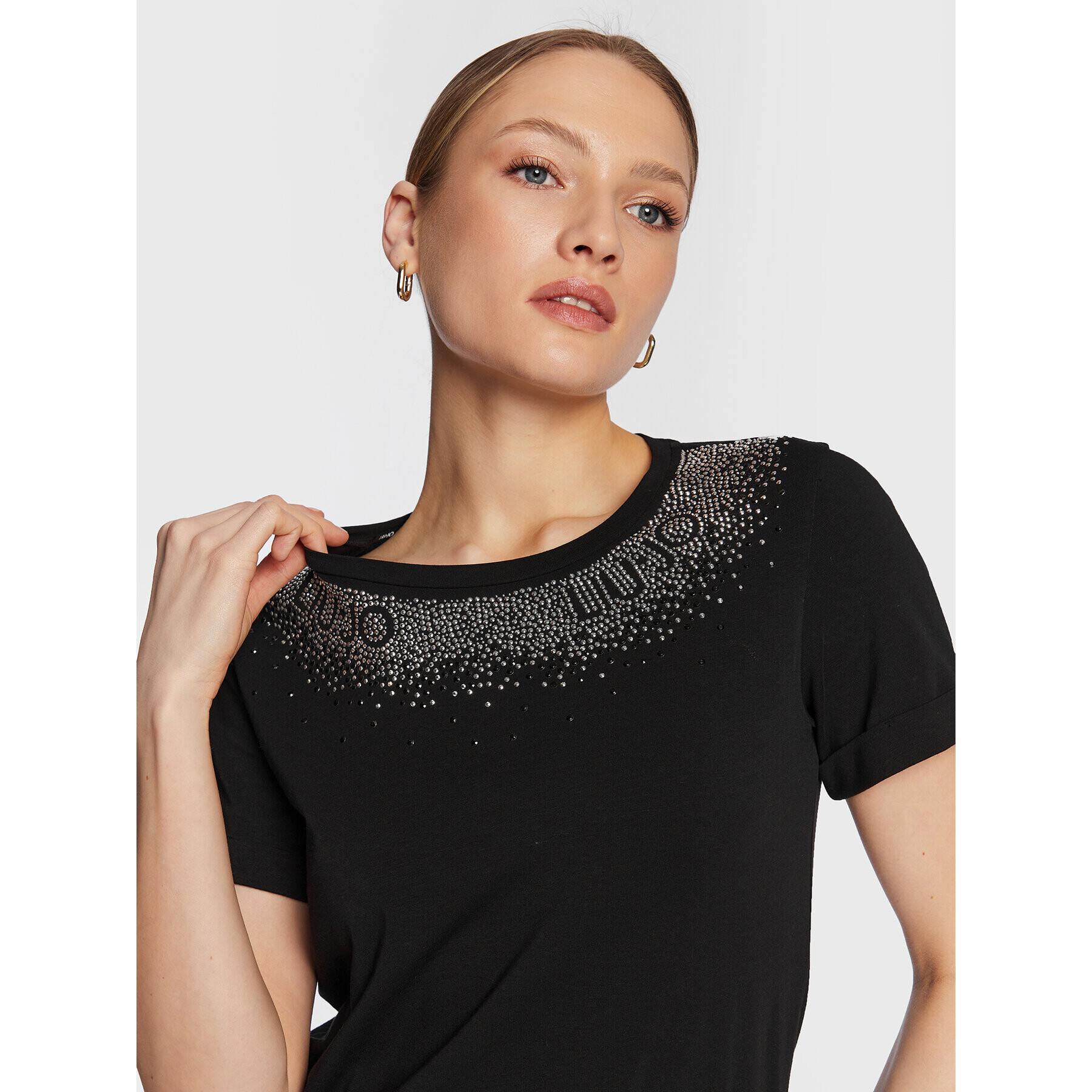 Liu Jo Sport Тишърт TA3182 J5003 Черен Regular Fit - Pepit.bg