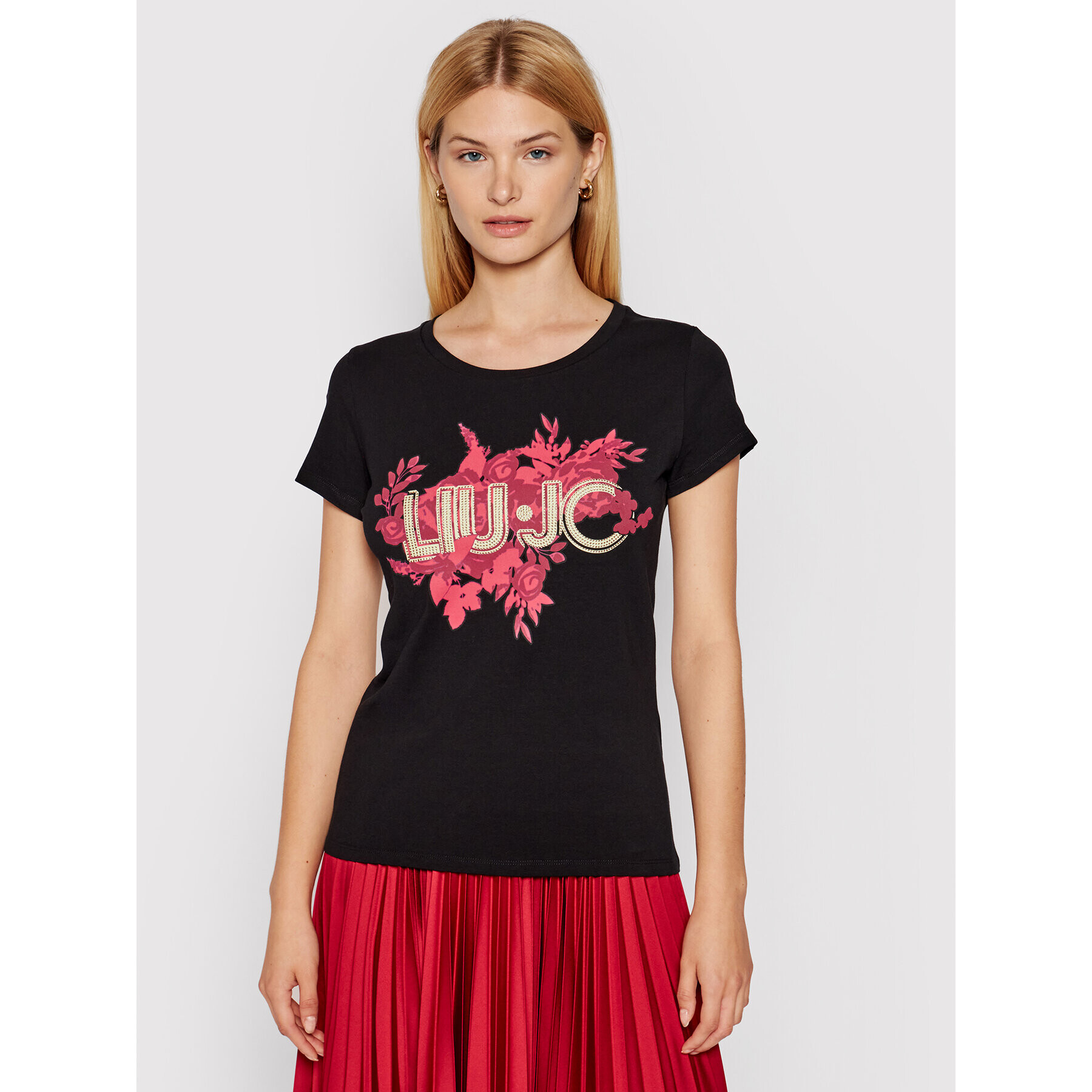 Liu Jo Sport Тишърт TF1216 J9944 Черен Regular Fit - Pepit.bg