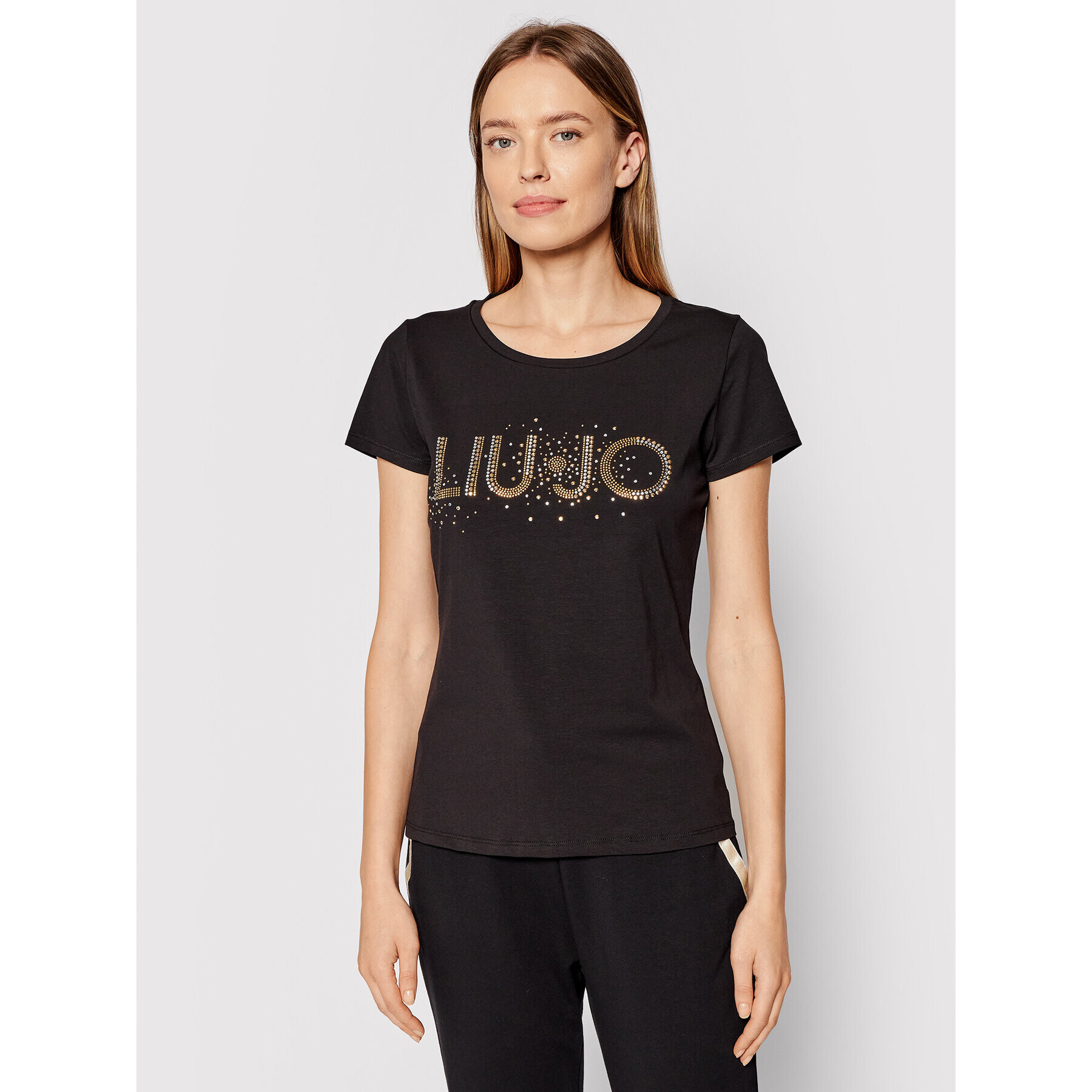 Liu Jo Тишърт TF1219 J5972 Черен Regular Fit - Pepit.bg