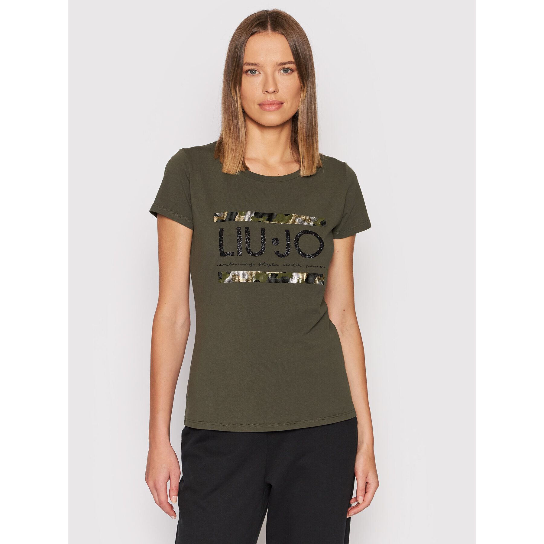 Liu Jo Тишърт TF1219 J5972 Зелен Regular Fit - Pepit.bg