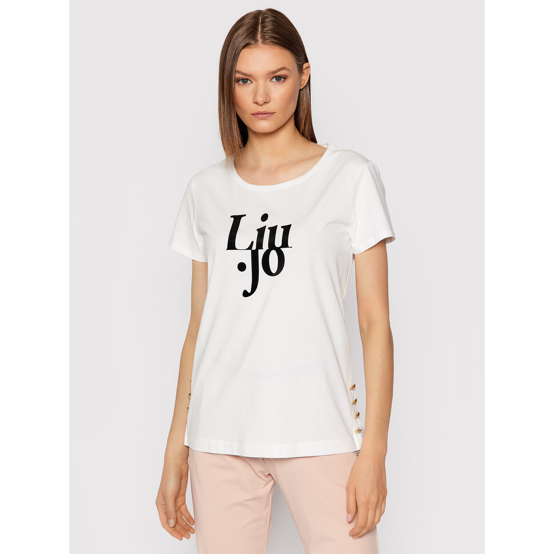 Liu Jo Sport Тишърт TF1249 J5972 Бял Regular Fit - Pepit.bg