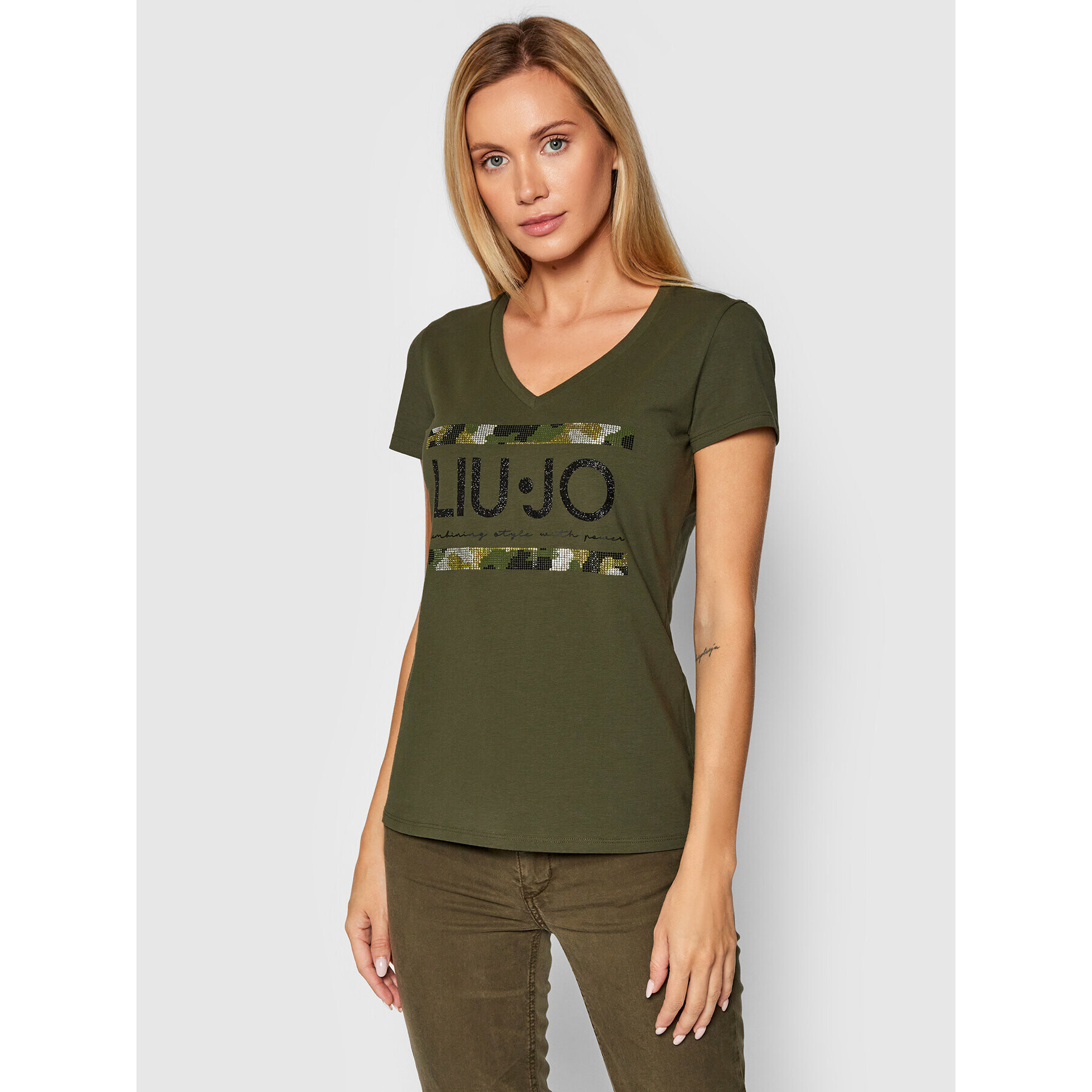 Liu Jo Sport Тишърт TF1256 J5972 Зелен Regular Fit - Pepit.bg