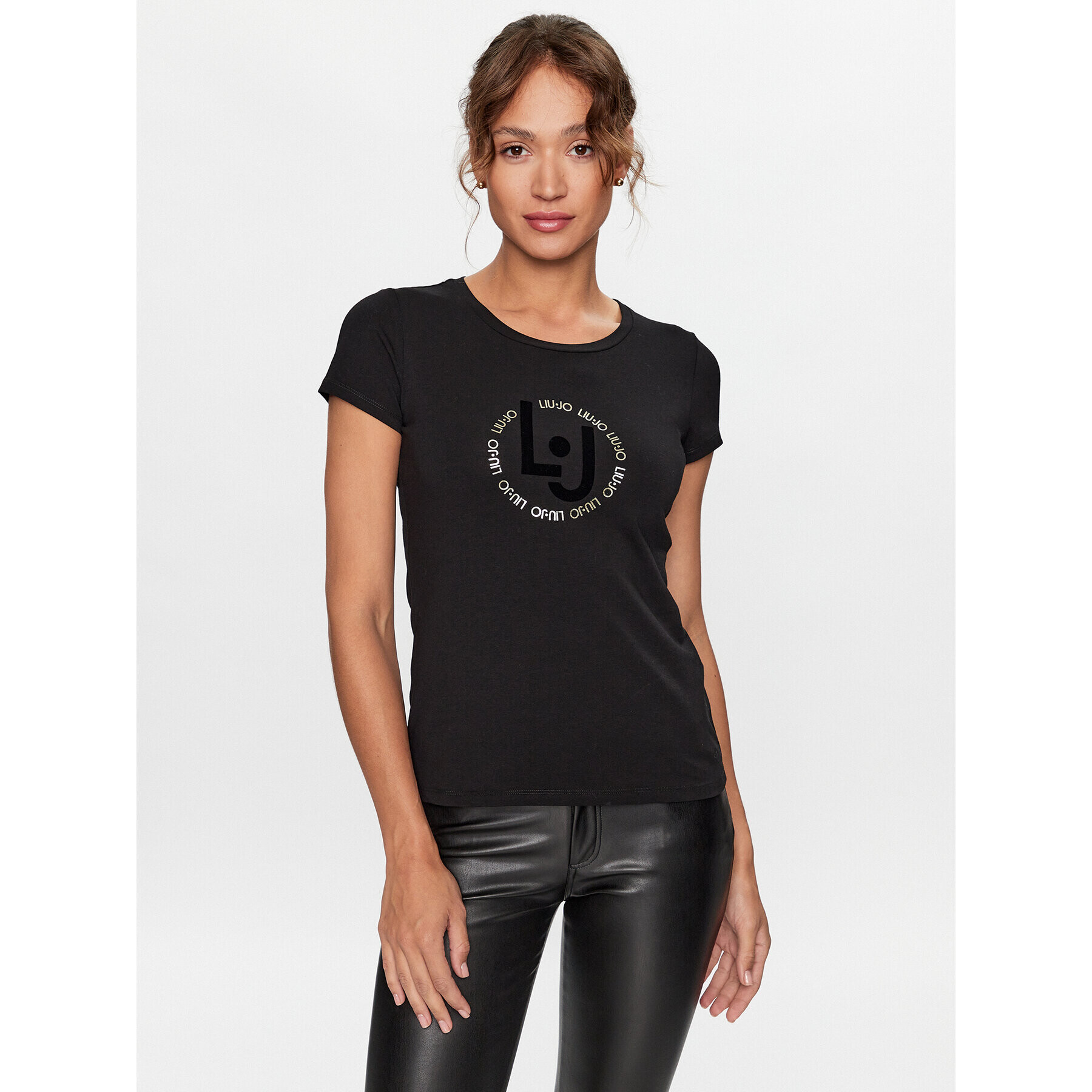 Liu Jo Тишърт TF3295 J0088 Черен Regular Fit - Pepit.bg