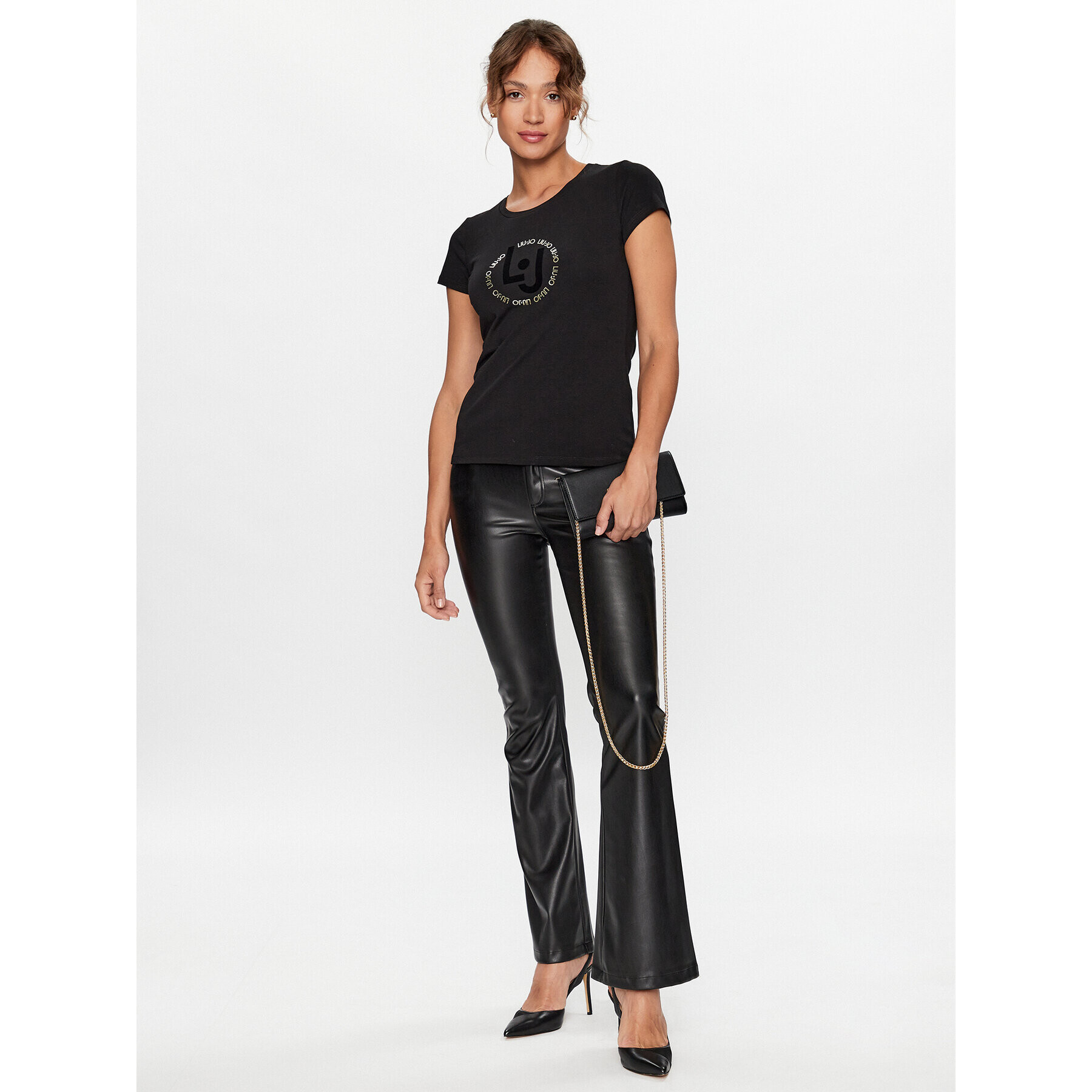 Liu Jo Тишърт TF3295 J0088 Черен Regular Fit - Pepit.bg