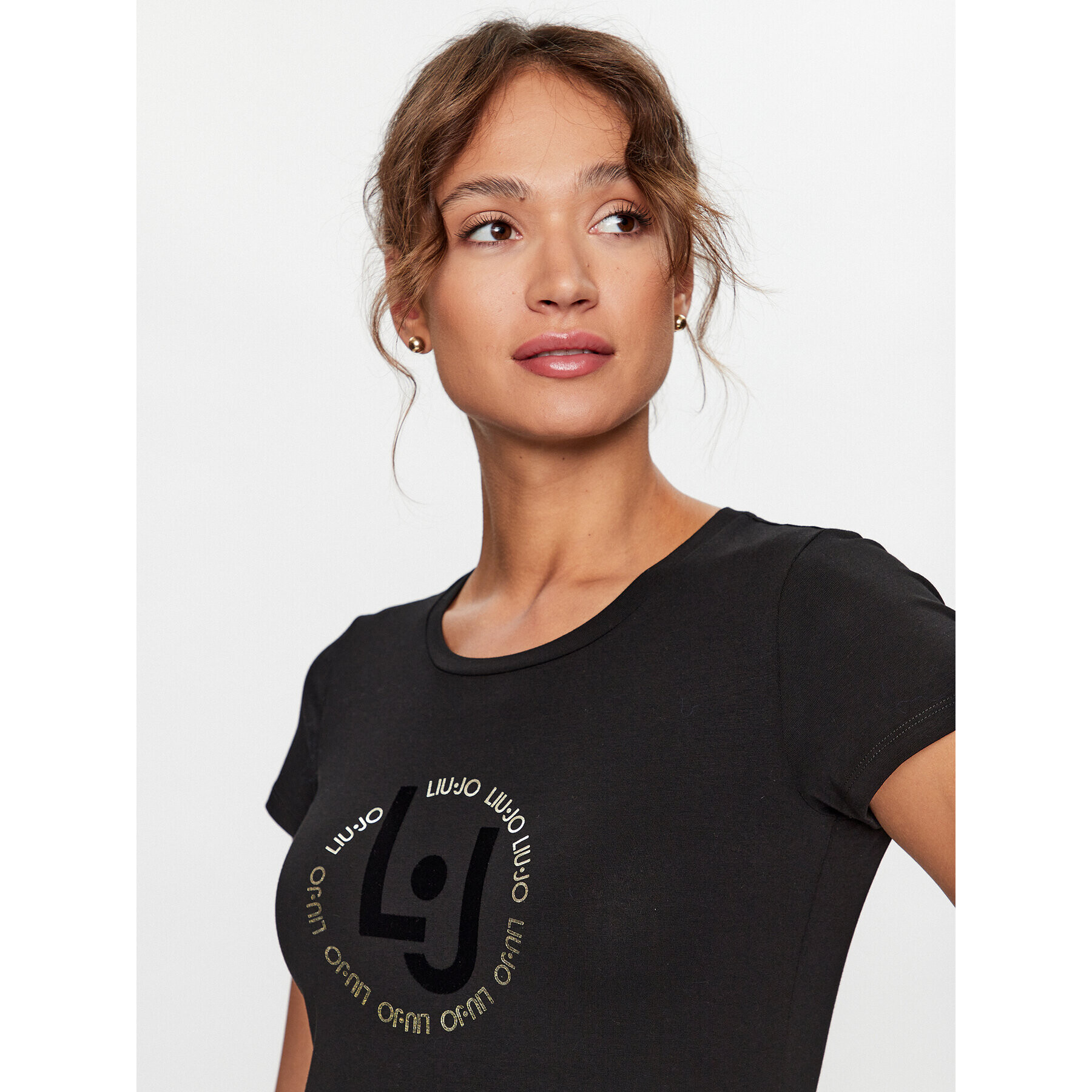 Liu Jo Тишърт TF3295 J0088 Черен Regular Fit - Pepit.bg