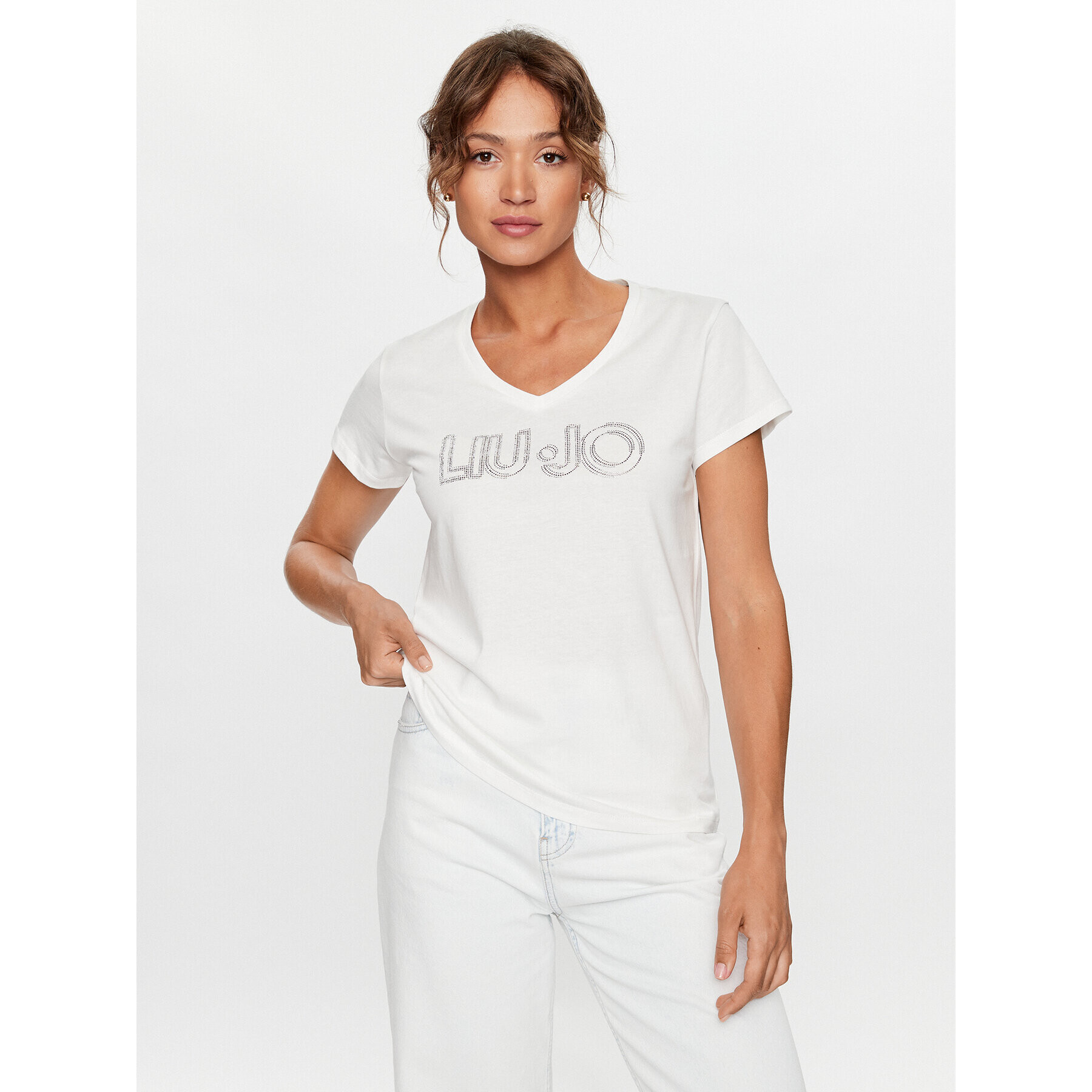 Liu Jo Тишърт TF3297 J6040 Бял Regular Fit - Pepit.bg