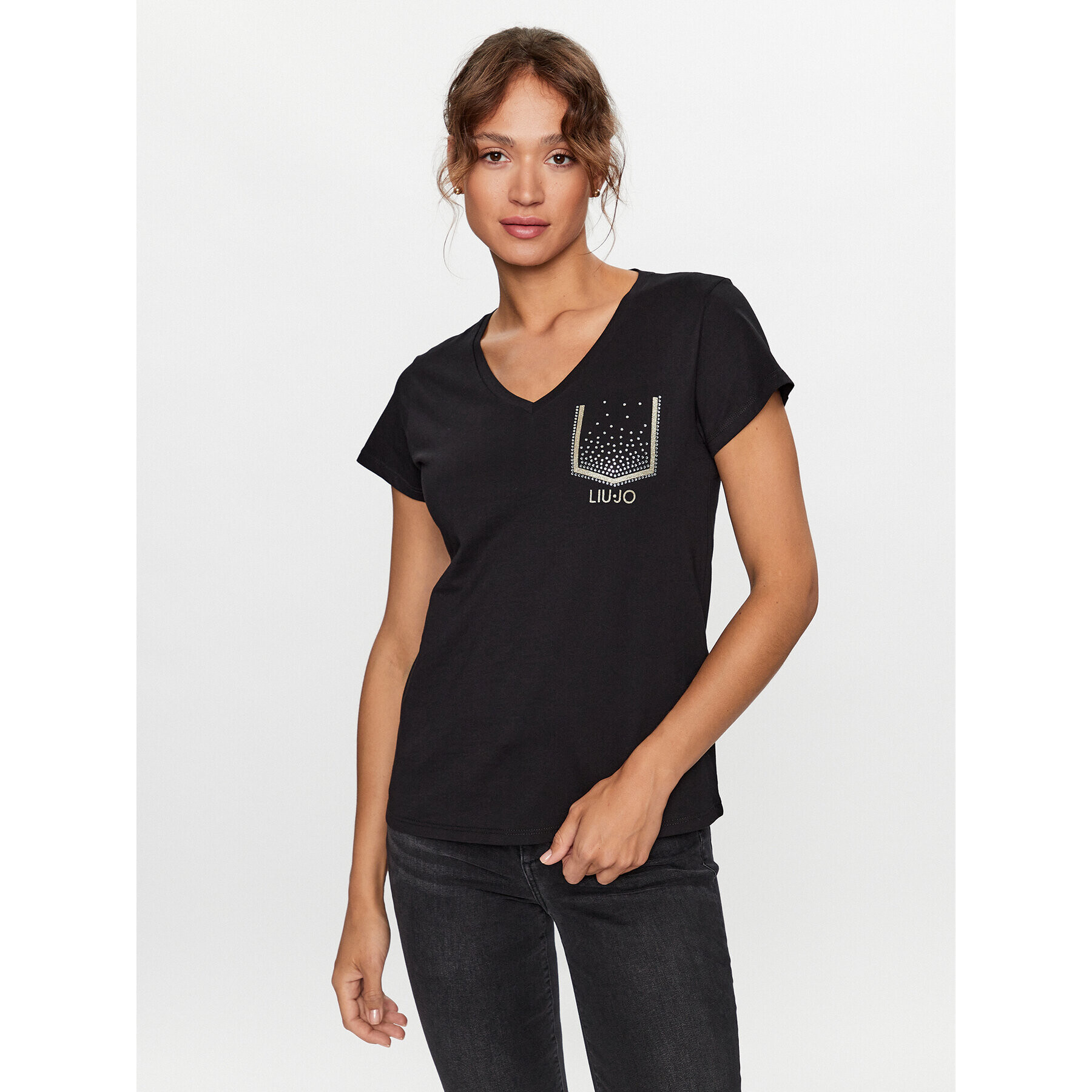 Liu Jo Тишърт TF3297 J6040 Черен Regular Fit - Pepit.bg