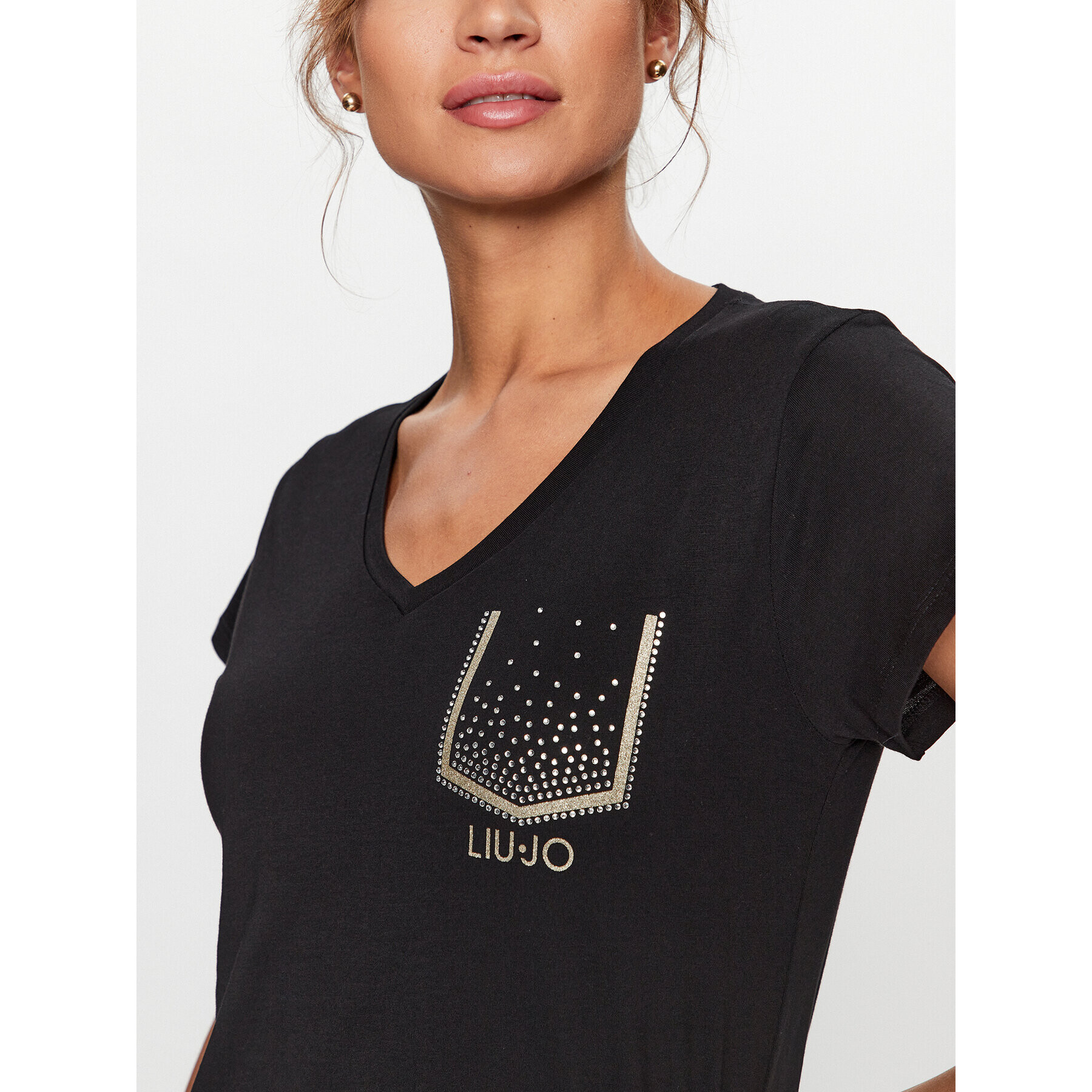 Liu Jo Тишърт TF3297 J6040 Черен Regular Fit - Pepit.bg