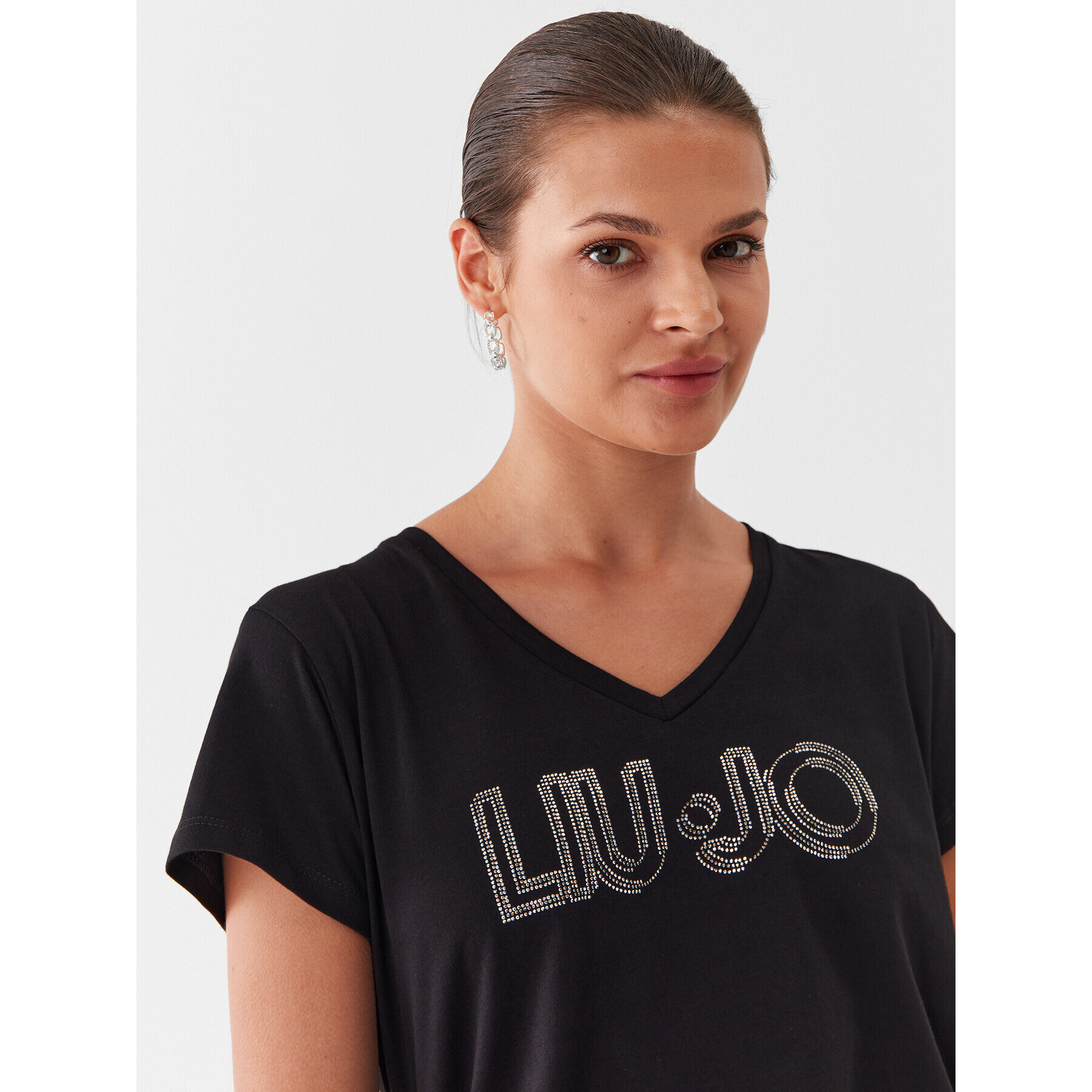 Liu Jo Тишърт TF3297 J6040 Черен Regular Fit - Pepit.bg