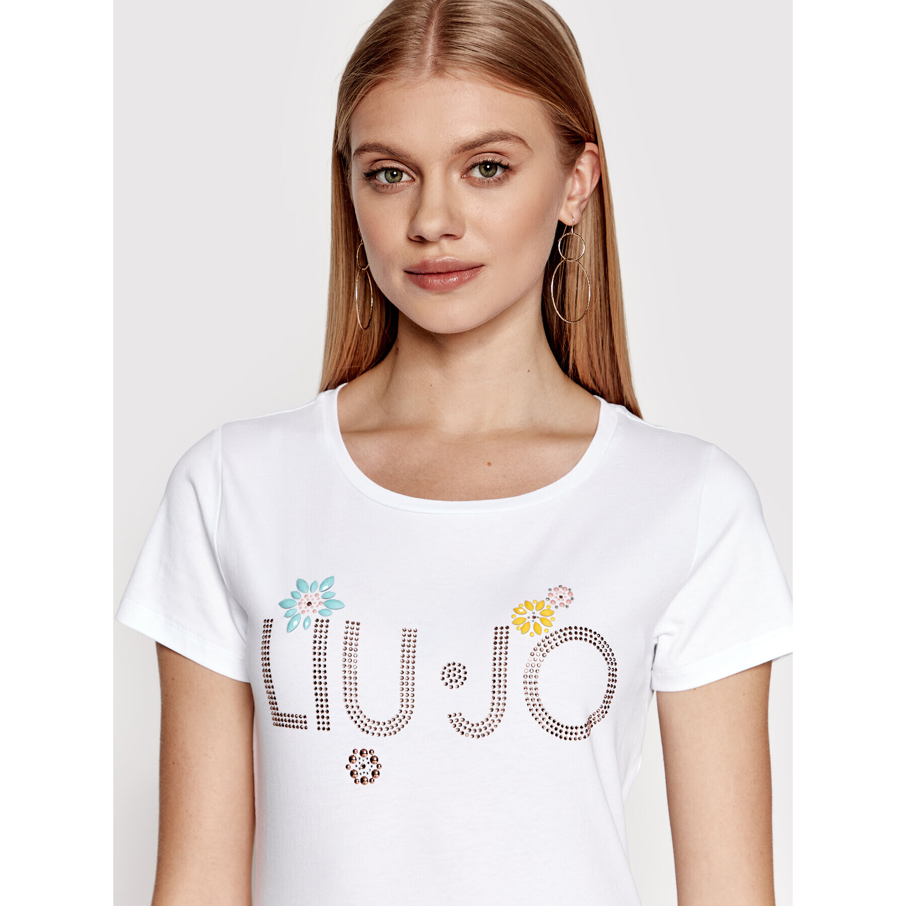 Liu Jo Тишърт VA2074 J5003 Бял Regular Fit - Pepit.bg