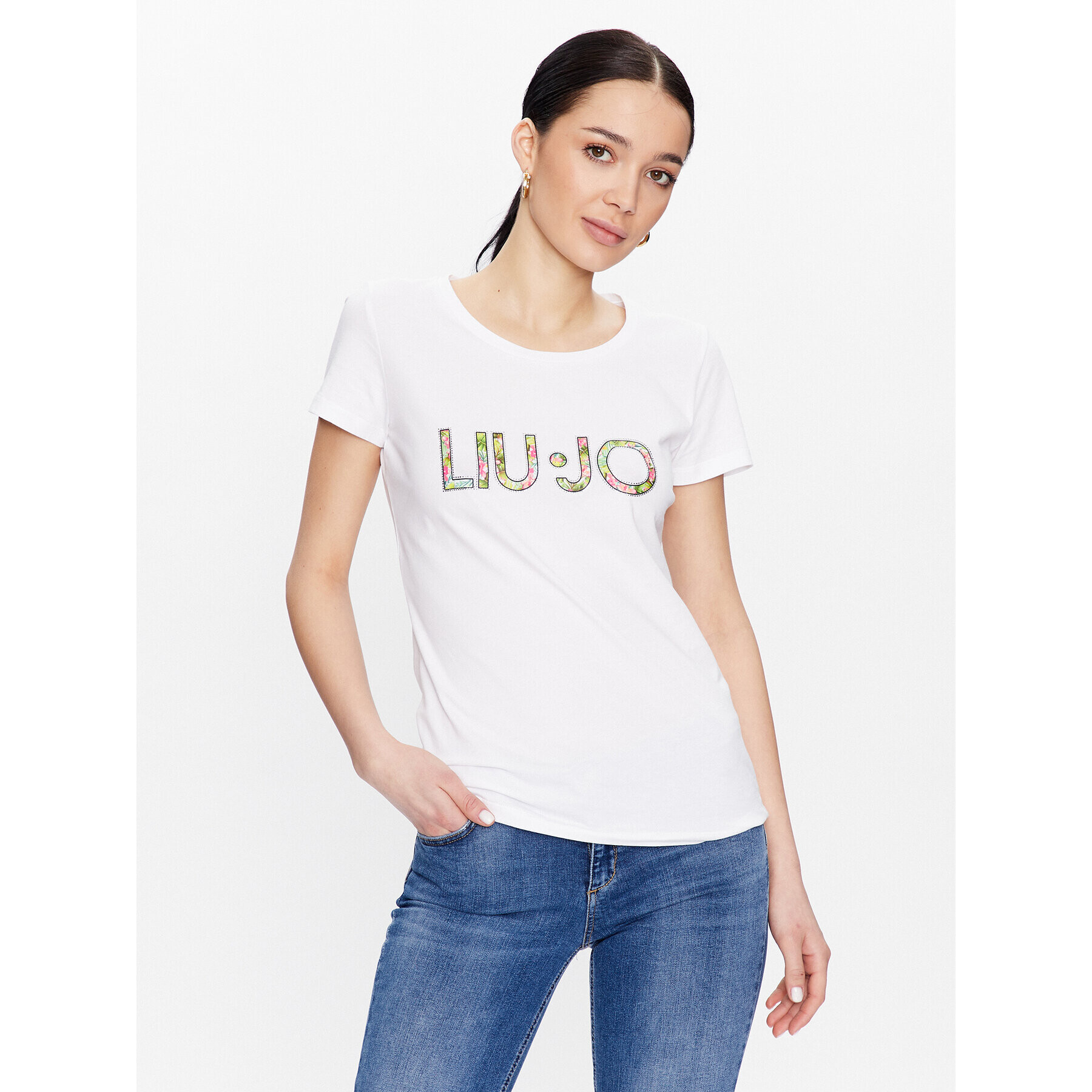 Liu Jo Тишърт VA3025 J5003 Бял Regular Fit - Pepit.bg