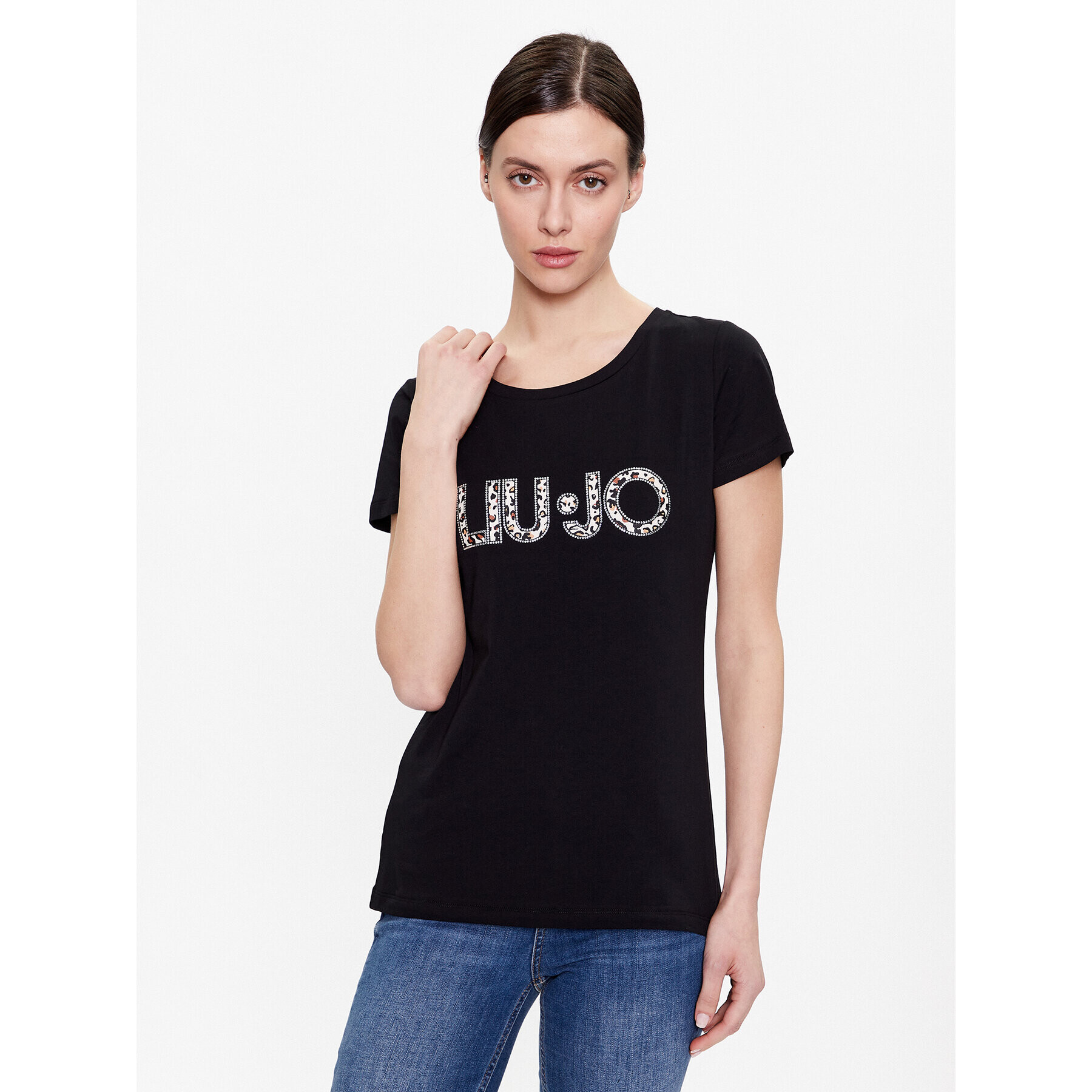 Liu Jo Тишърт VA3025 J5003 Черен Regular Fit - Pepit.bg