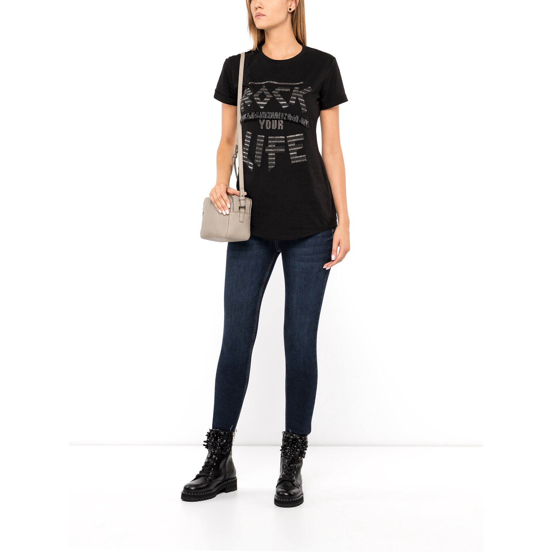 Liu Jo Тишърт W69255 J5003 Черен Regular Fit - Pepit.bg
