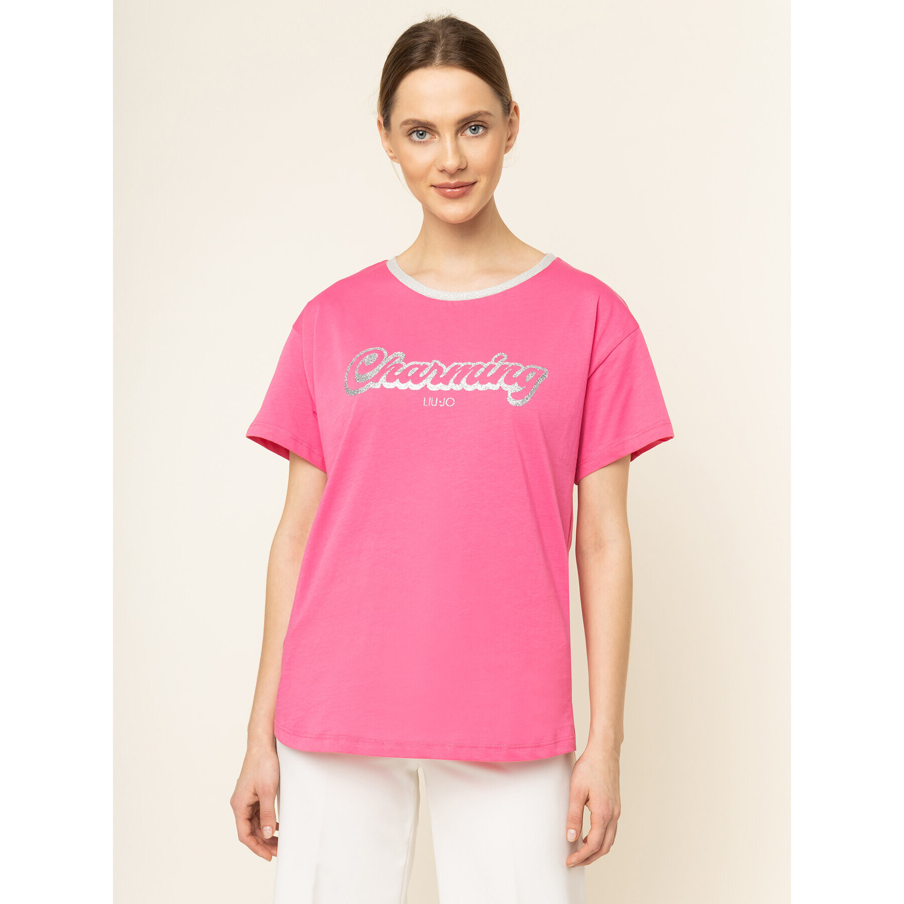 Liu Jo Тишърт WA0231 J0094 Розов Regular Fit - Pepit.bg
