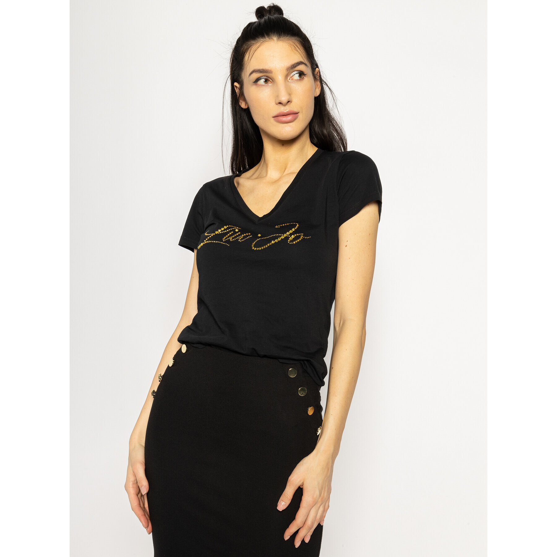 Liu Jo Тишърт WA0324 J5703 Черен Regular Fit - Pepit.bg