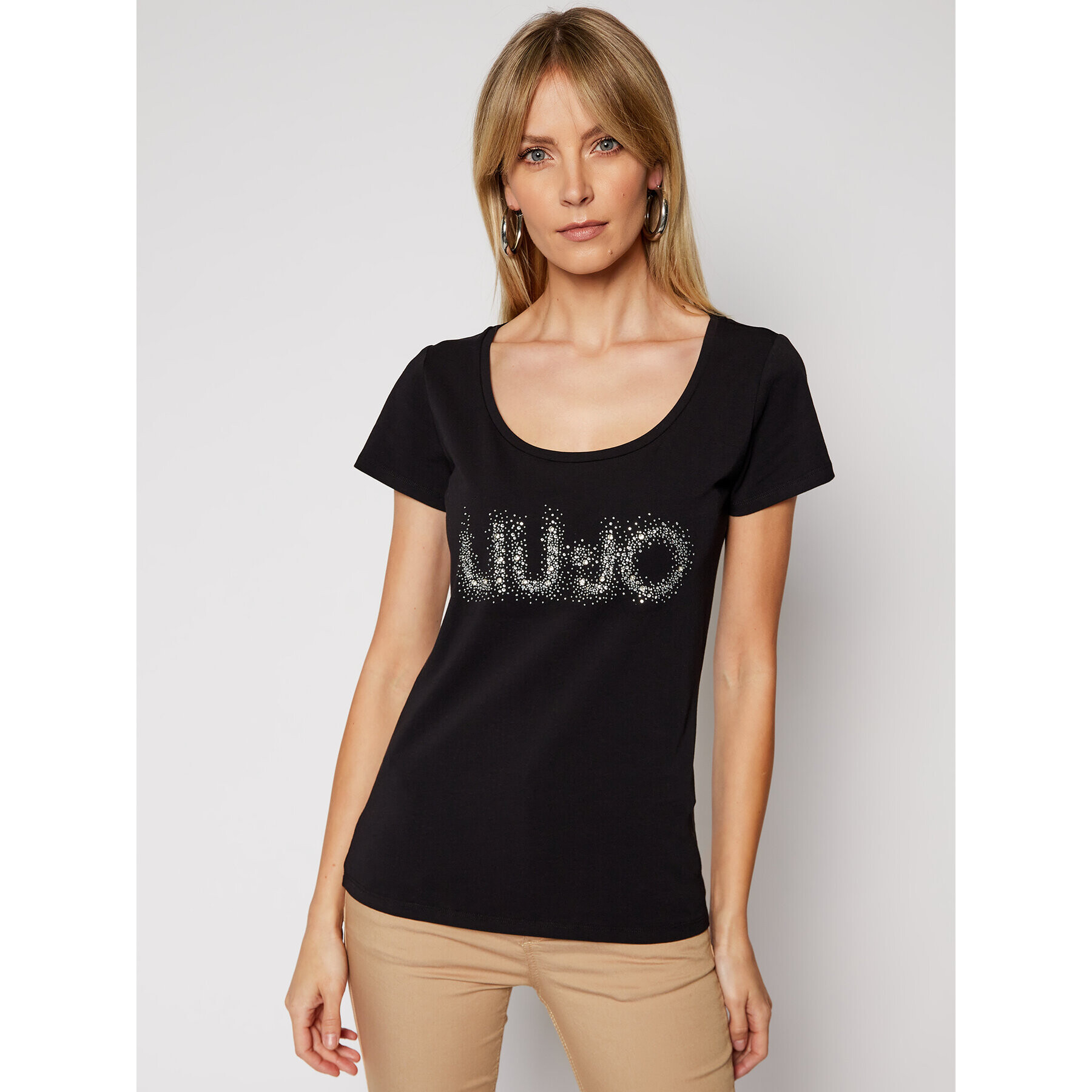 Liu Jo Тишърт WA1060 J5003 Черен Slim Fit - Pepit.bg