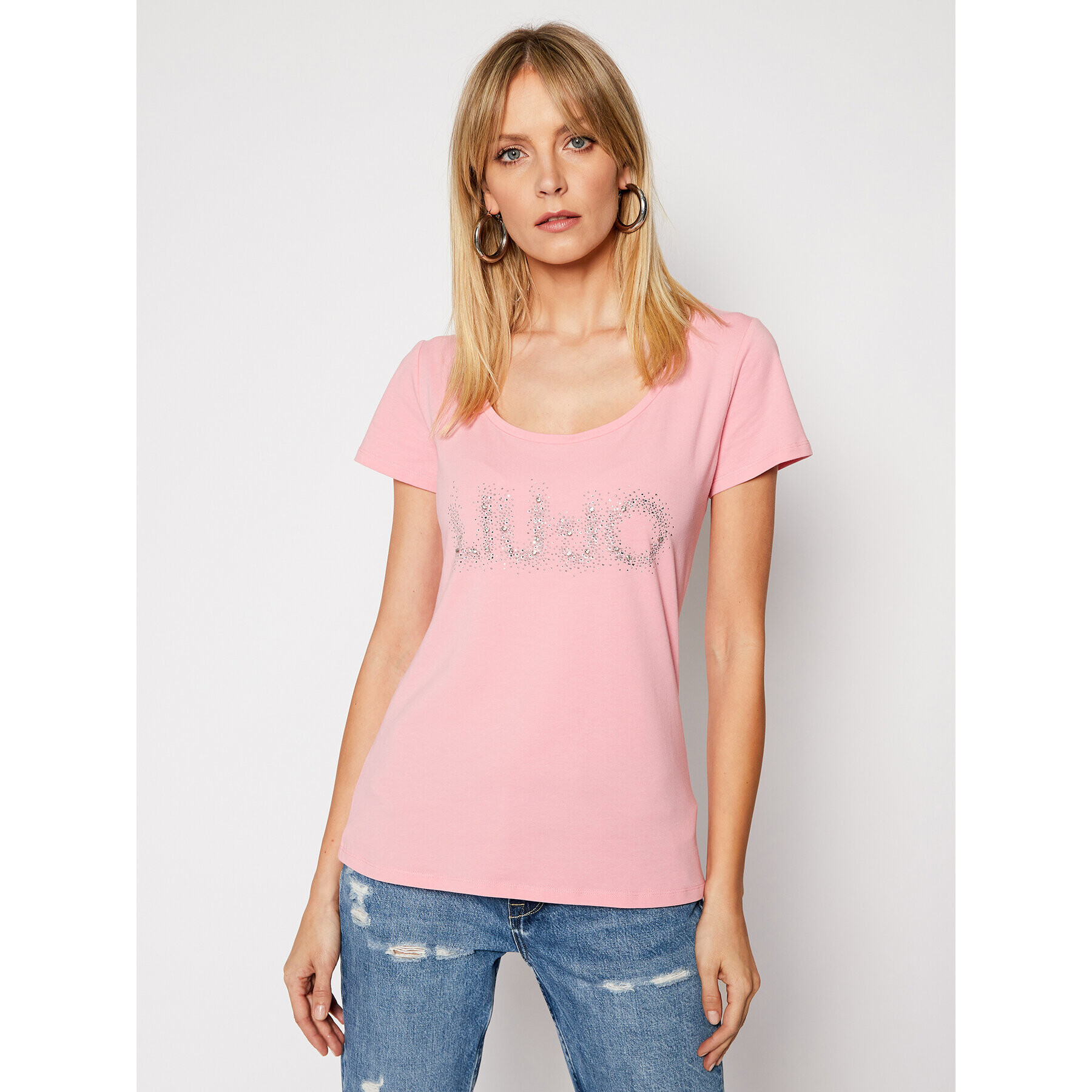 Liu Jo Тишърт WA1060 J5003 Розов Slim Fit - Pepit.bg