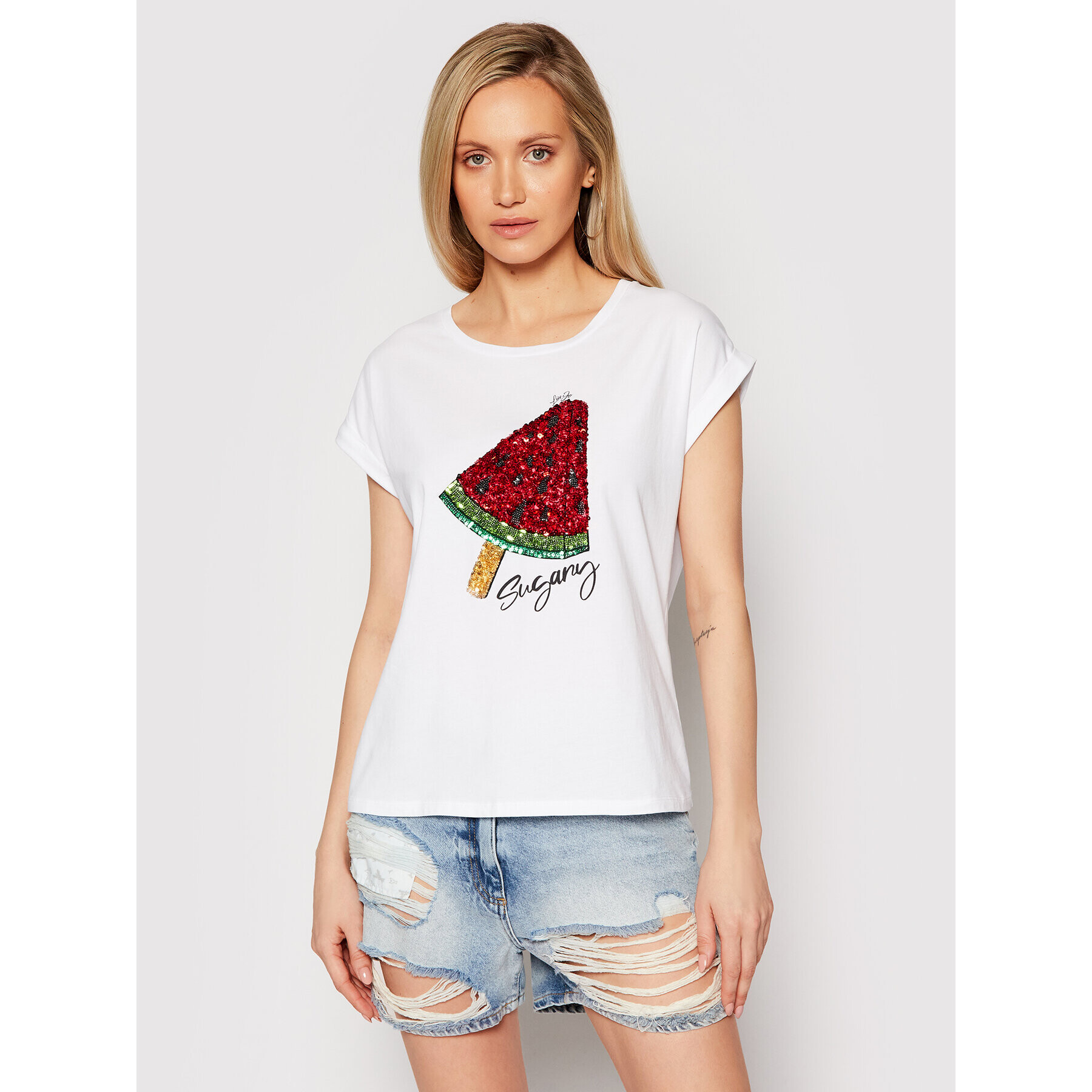 Liu Jo Тишърт WA1175 J5003 Бял Regular Fit - Pepit.bg