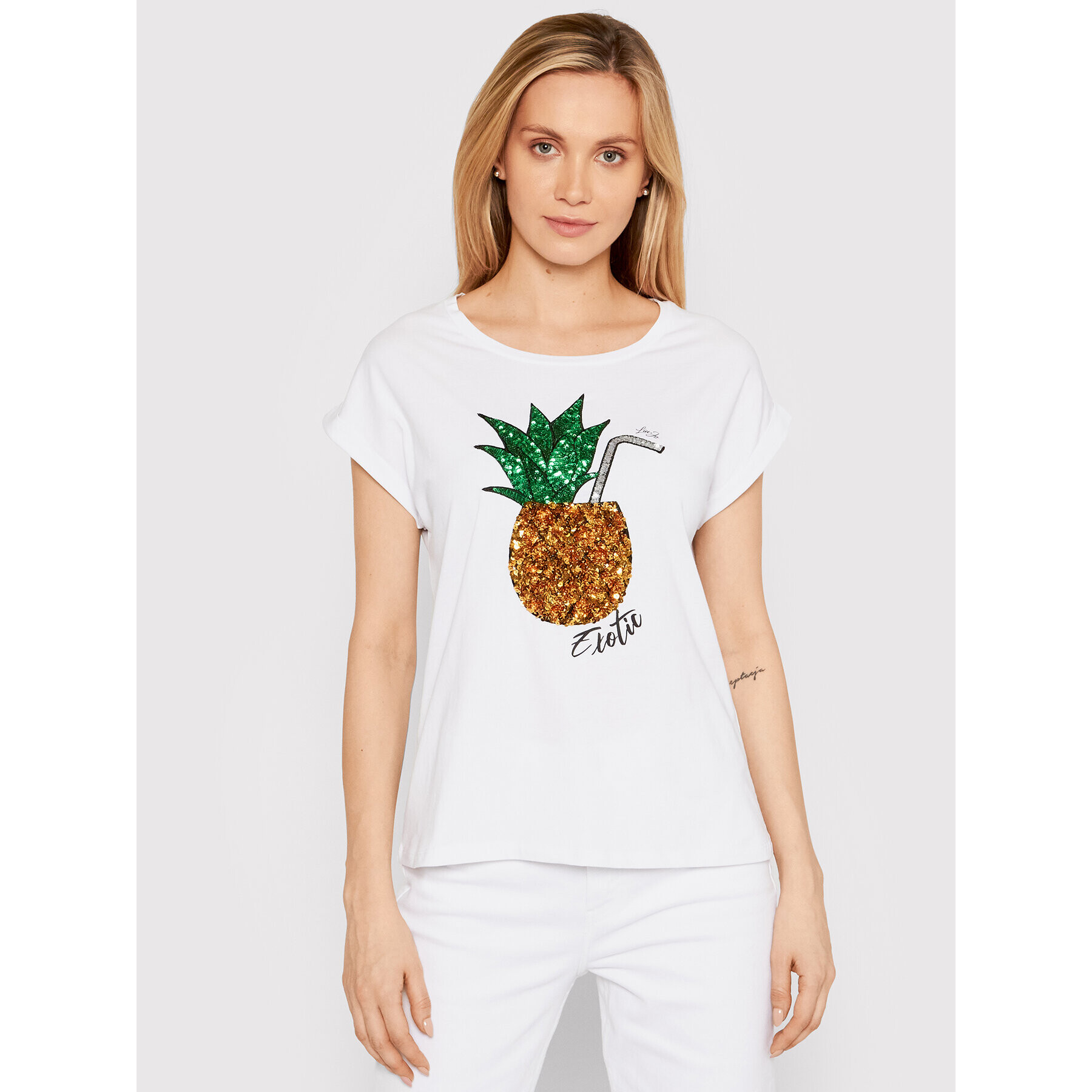 Liu Jo Тишърт WA1175 J5003 Бял Regular Fit - Pepit.bg