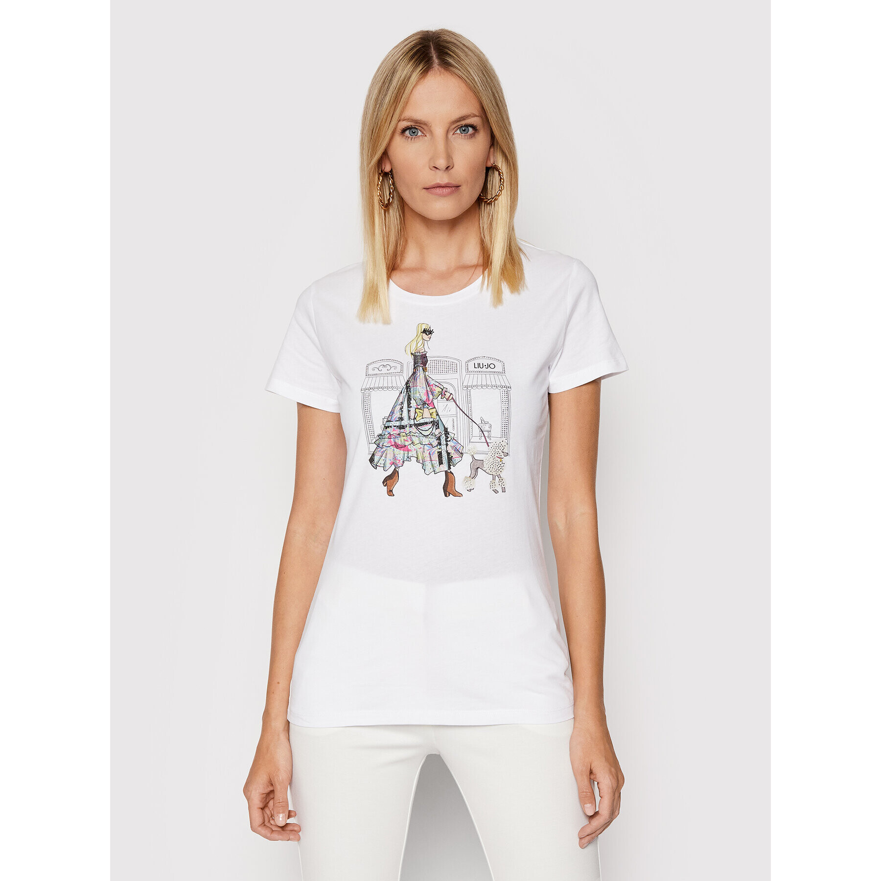 Liu Jo Тишърт WA2420 J5923 Бял Regular Fit - Pepit.bg