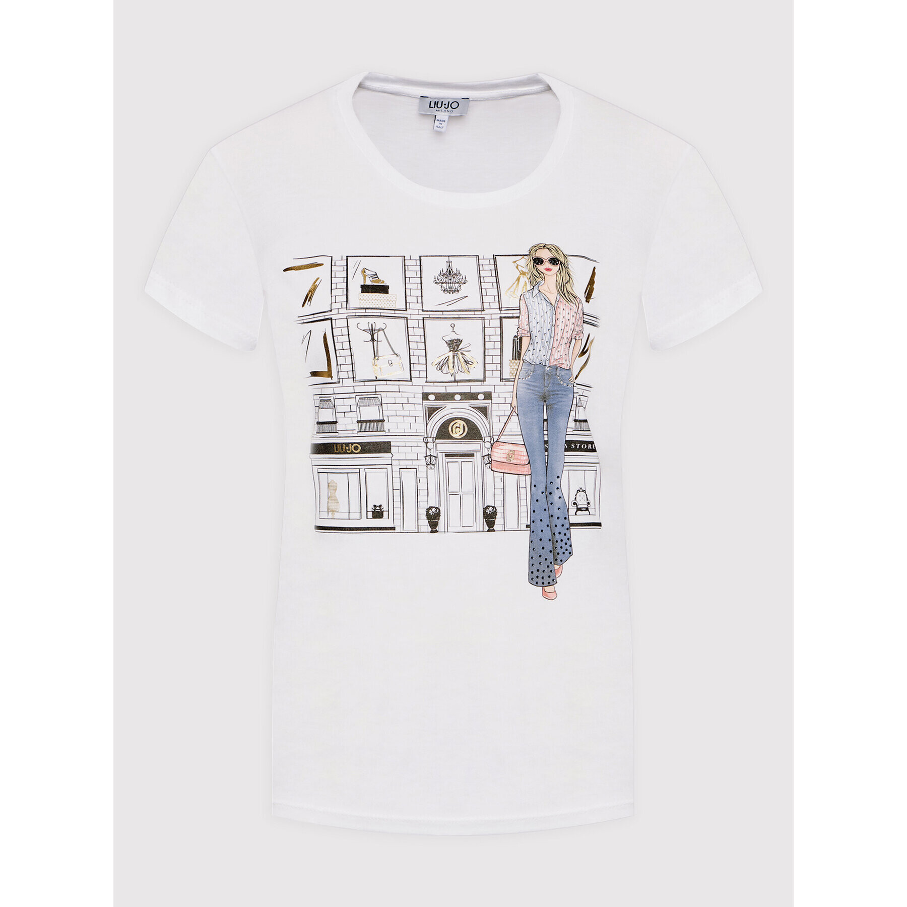 Liu Jo Тишърт WA2564 J6410 Бял Regular Fit - Pepit.bg