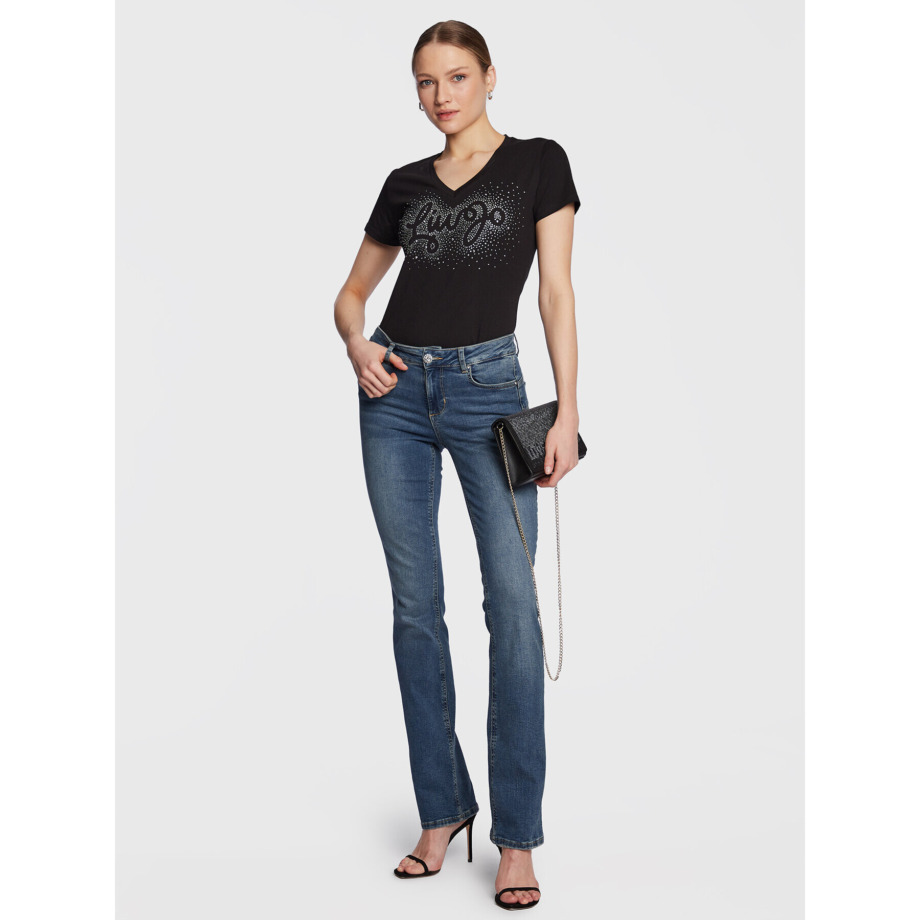 Liu Jo Тишърт WA3278 JS923 Черен Regular Fit - Pepit.bg