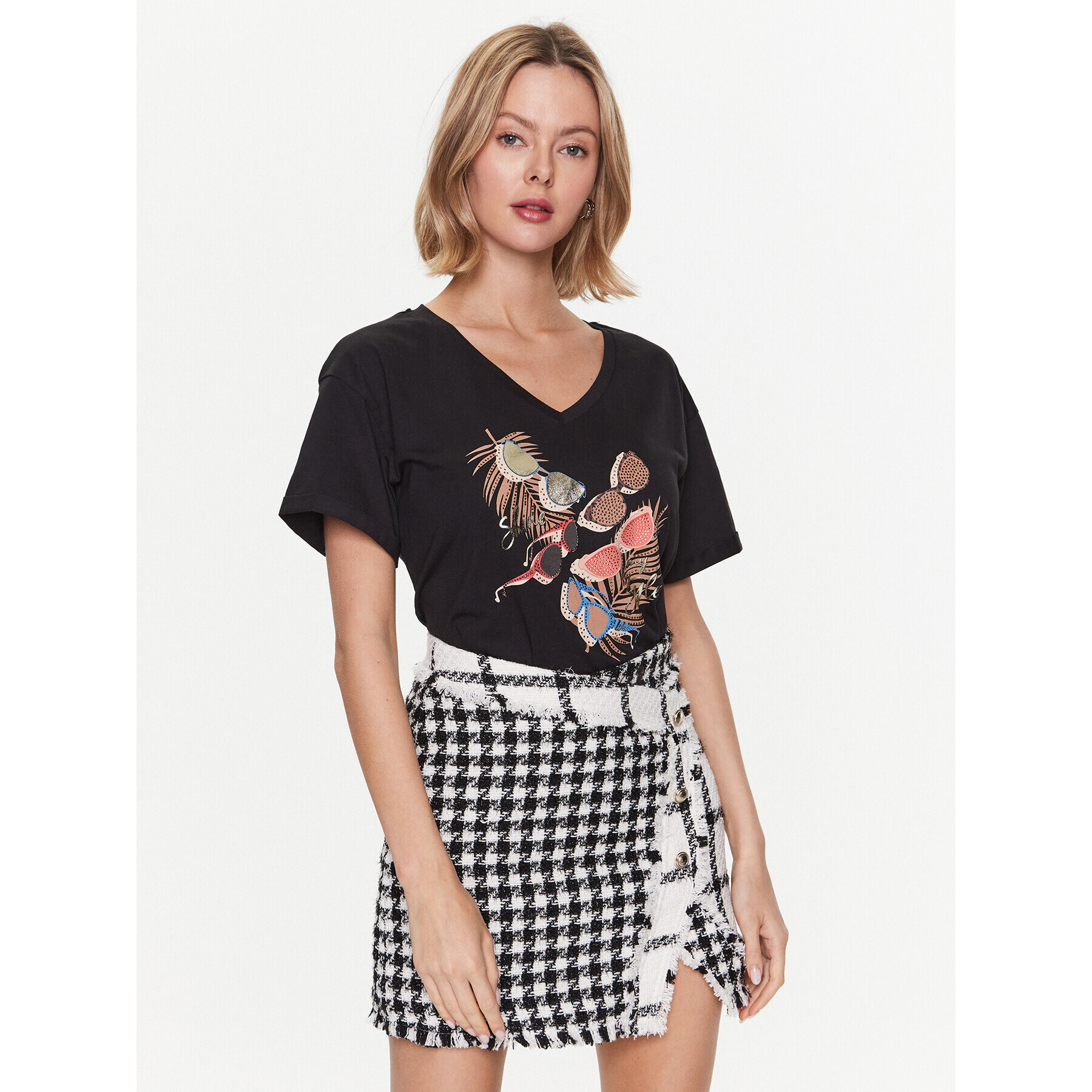 Liu Jo Тишърт WA3287 J5923 Черен Regular Fit - Pepit.bg