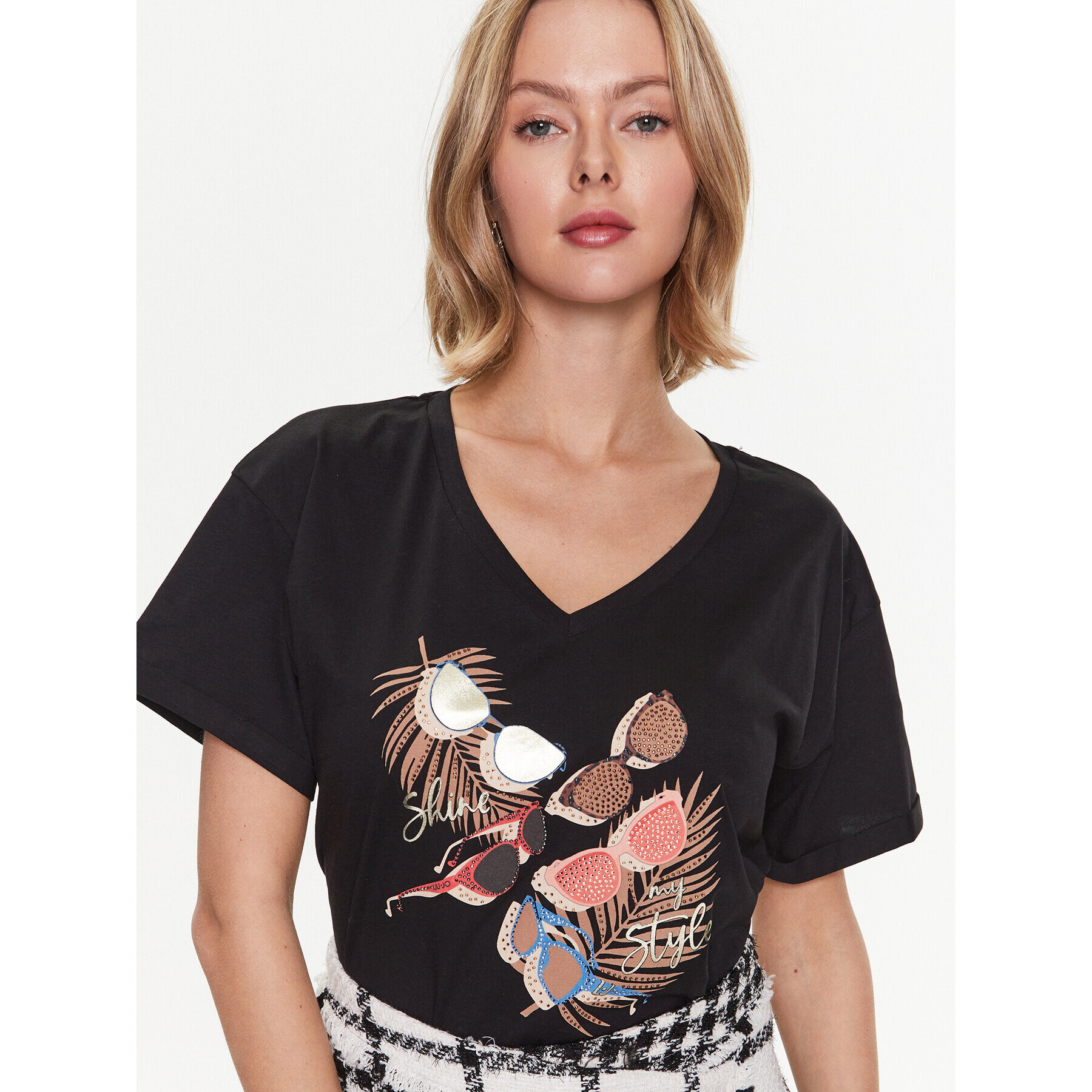 Liu Jo Тишърт WA3287 J5923 Черен Regular Fit - Pepit.bg