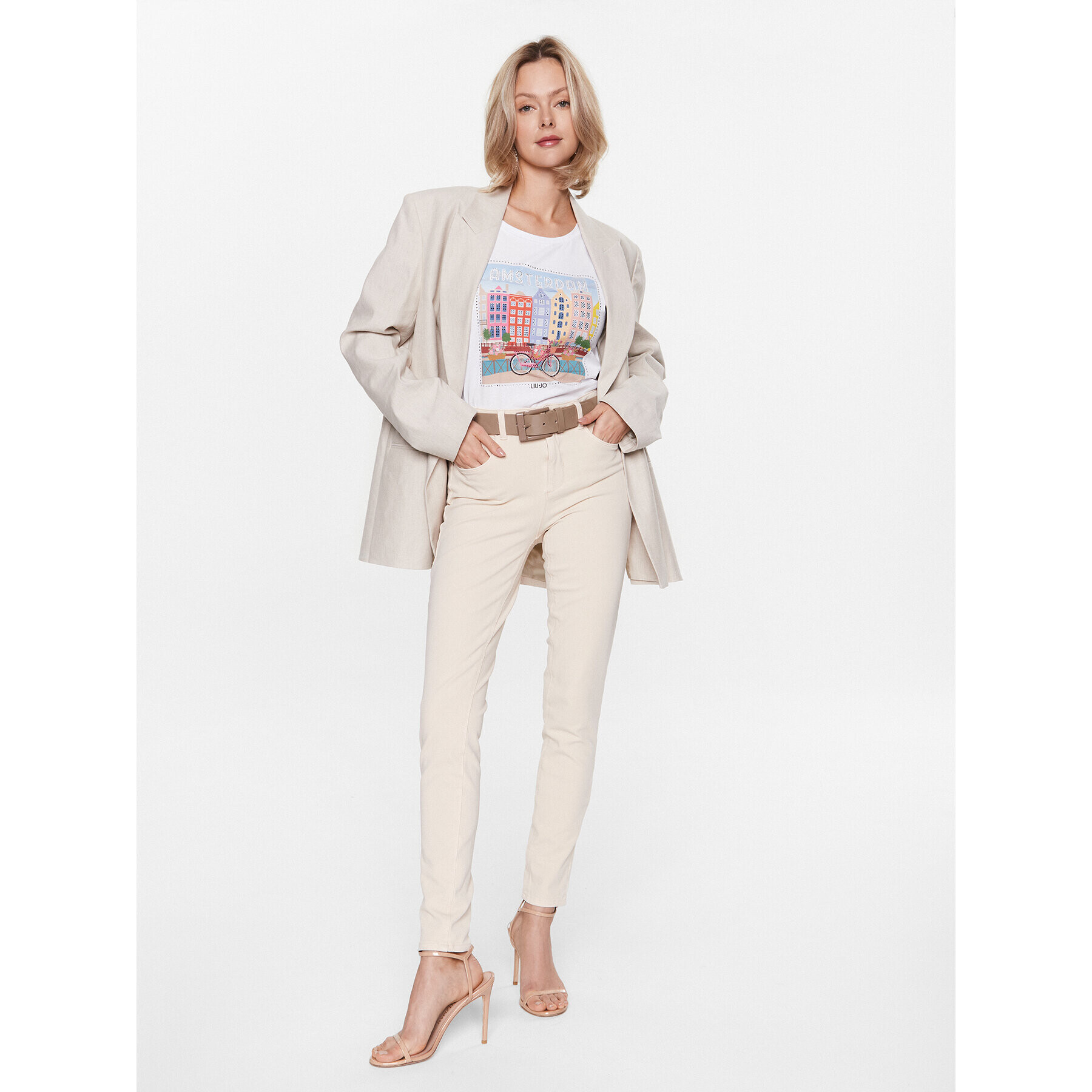 Liu Jo Тишърт WA3291 JS923 Бял Regular Fit - Pepit.bg