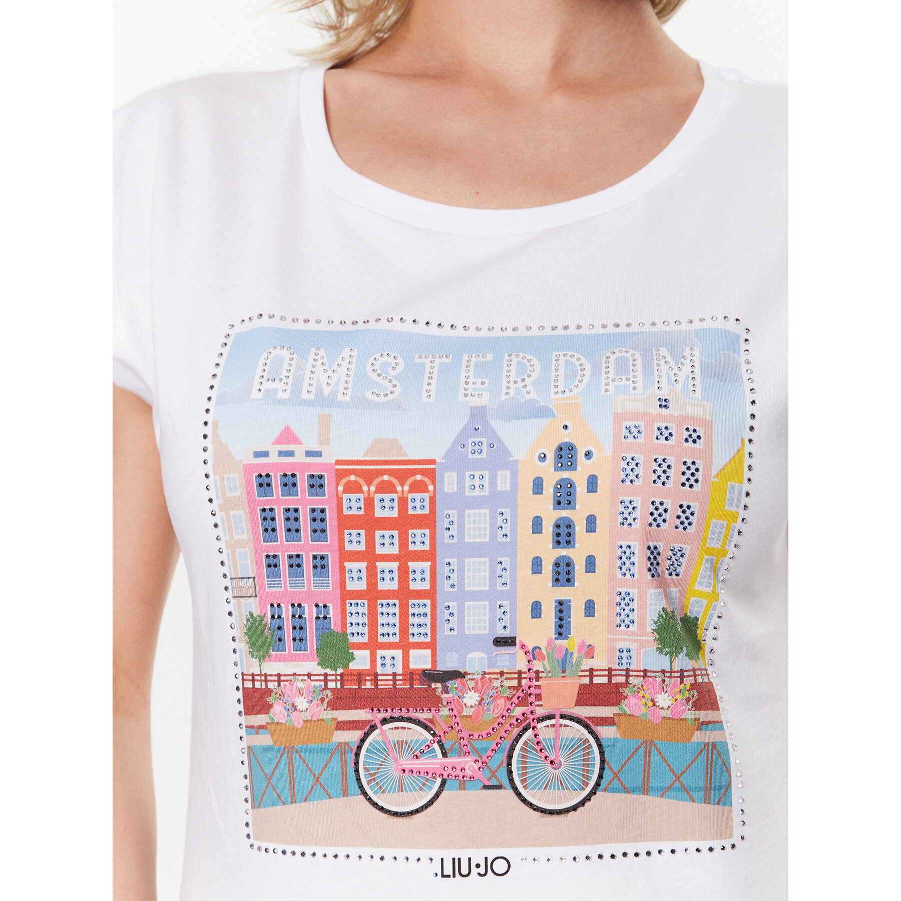 Liu Jo Тишърт WA3291 JS923 Бял Regular Fit - Pepit.bg