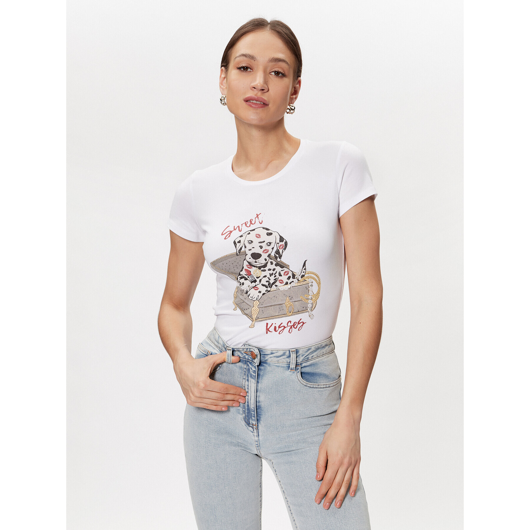 Liu Jo Тишърт WA3303 J5003 Бял Regular Fit - Pepit.bg
