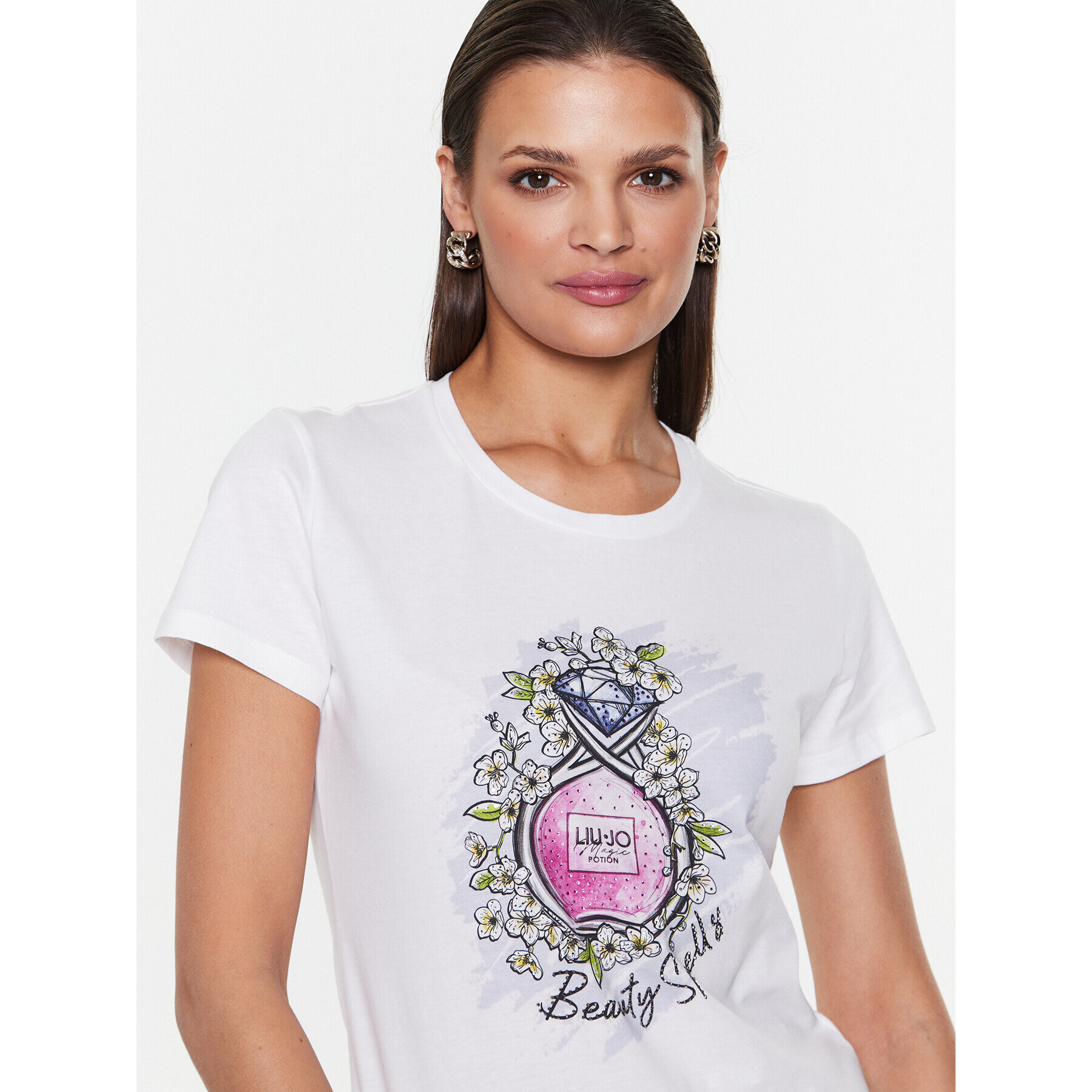 Liu Jo Тишърт WA3389 JS923 Бял Regular Fit - Pepit.bg