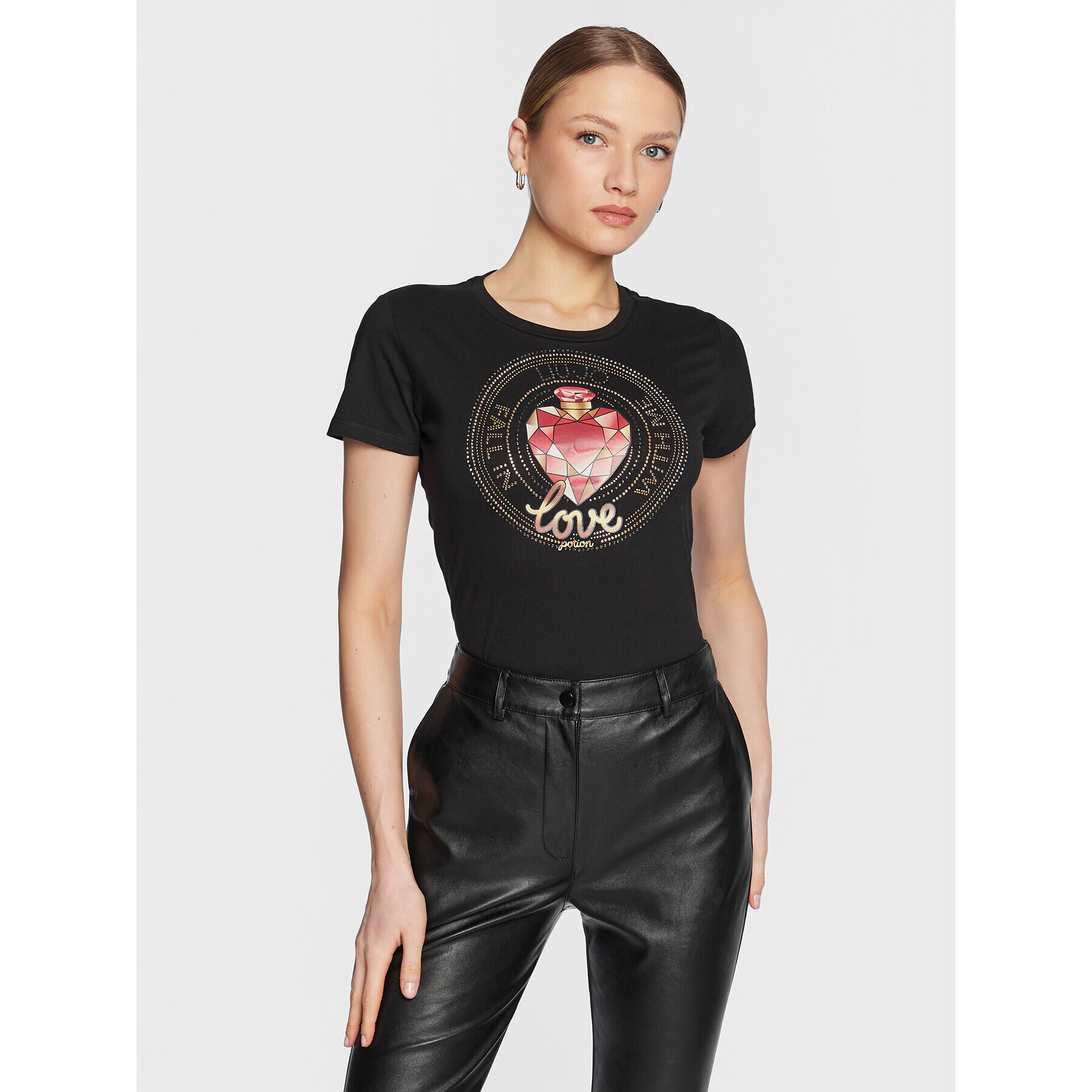 Liu Jo Тишърт WA3389 JS923 Черен Regular Fit - Pepit.bg
