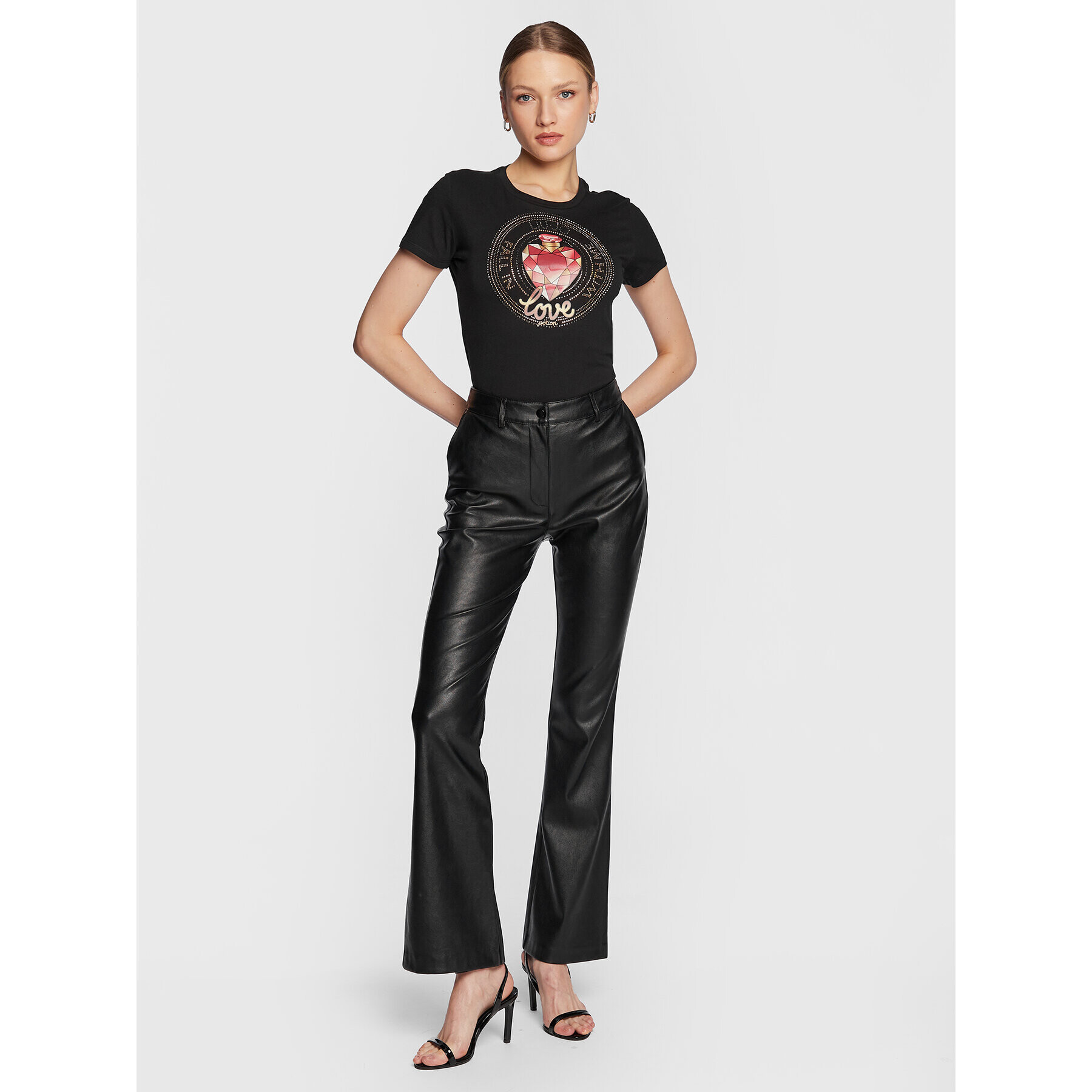 Liu Jo Тишърт WA3389 JS923 Черен Regular Fit - Pepit.bg