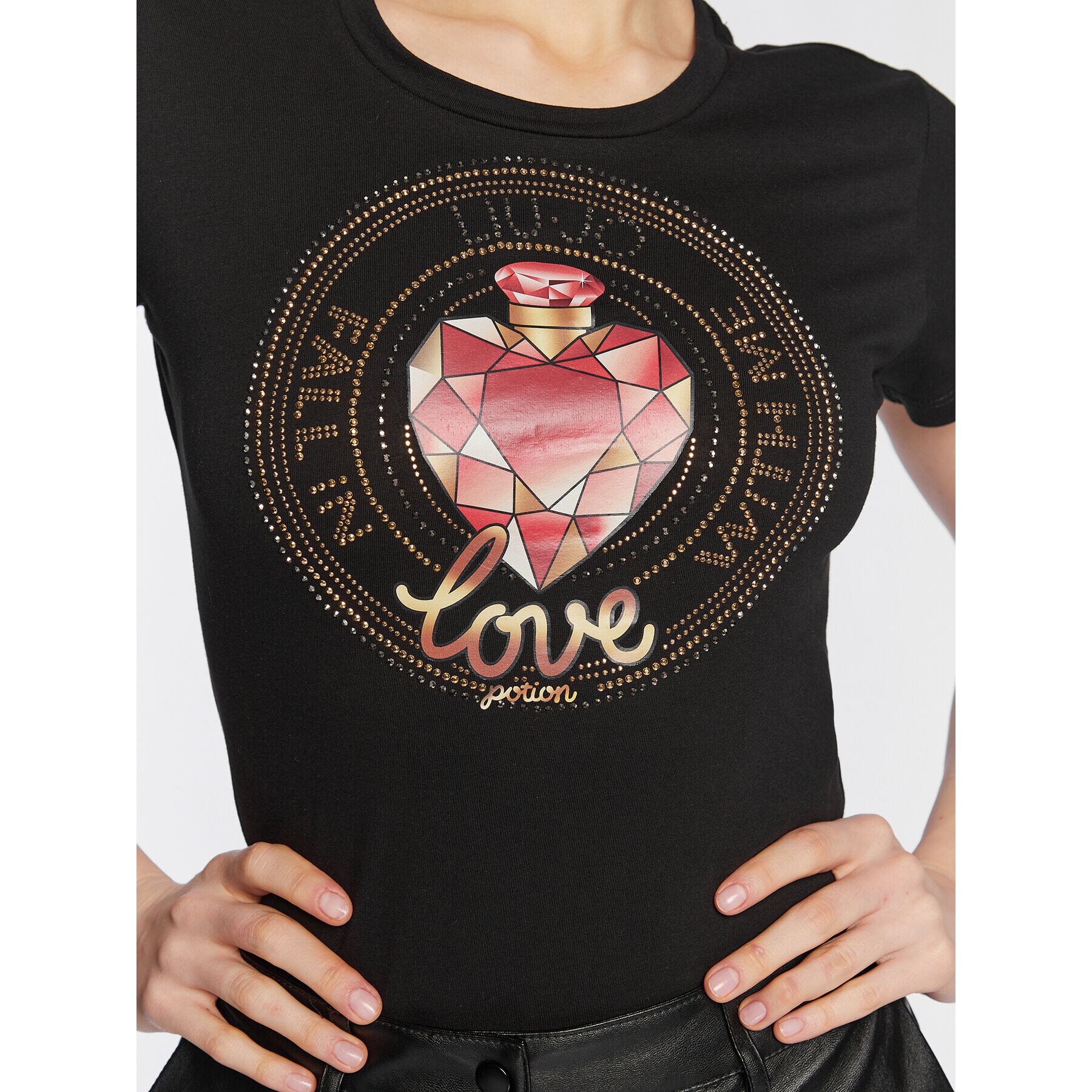 Liu Jo Тишърт WA3389 JS923 Черен Regular Fit - Pepit.bg