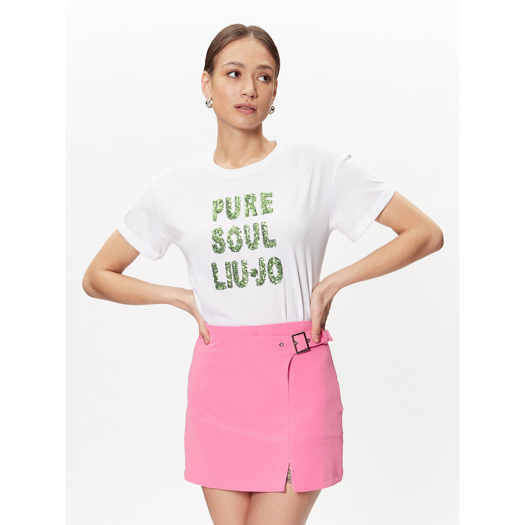 Liu Jo Тишърт WA3413 J4501 Бял Regular Fit - Pepit.bg