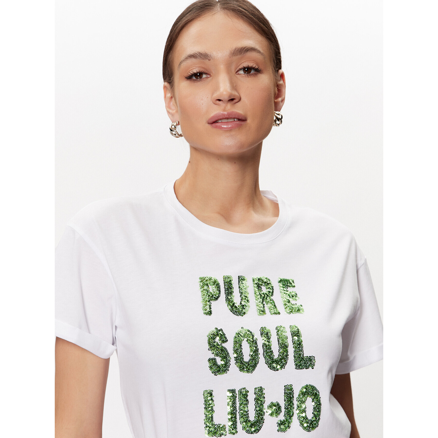 Liu Jo Тишърт WA3413 J4501 Бял Regular Fit - Pepit.bg