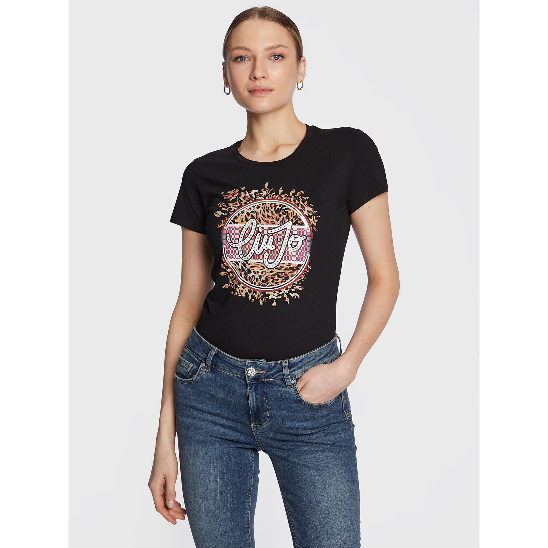 Liu Jo Тишърт WA3467 JS923 Черен Regular Fit - Pepit.bg