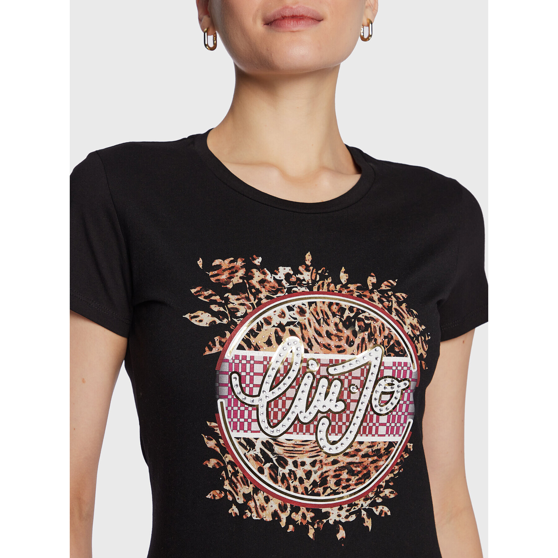 Liu Jo Тишърт WA3467 JS923 Черен Regular Fit - Pepit.bg
