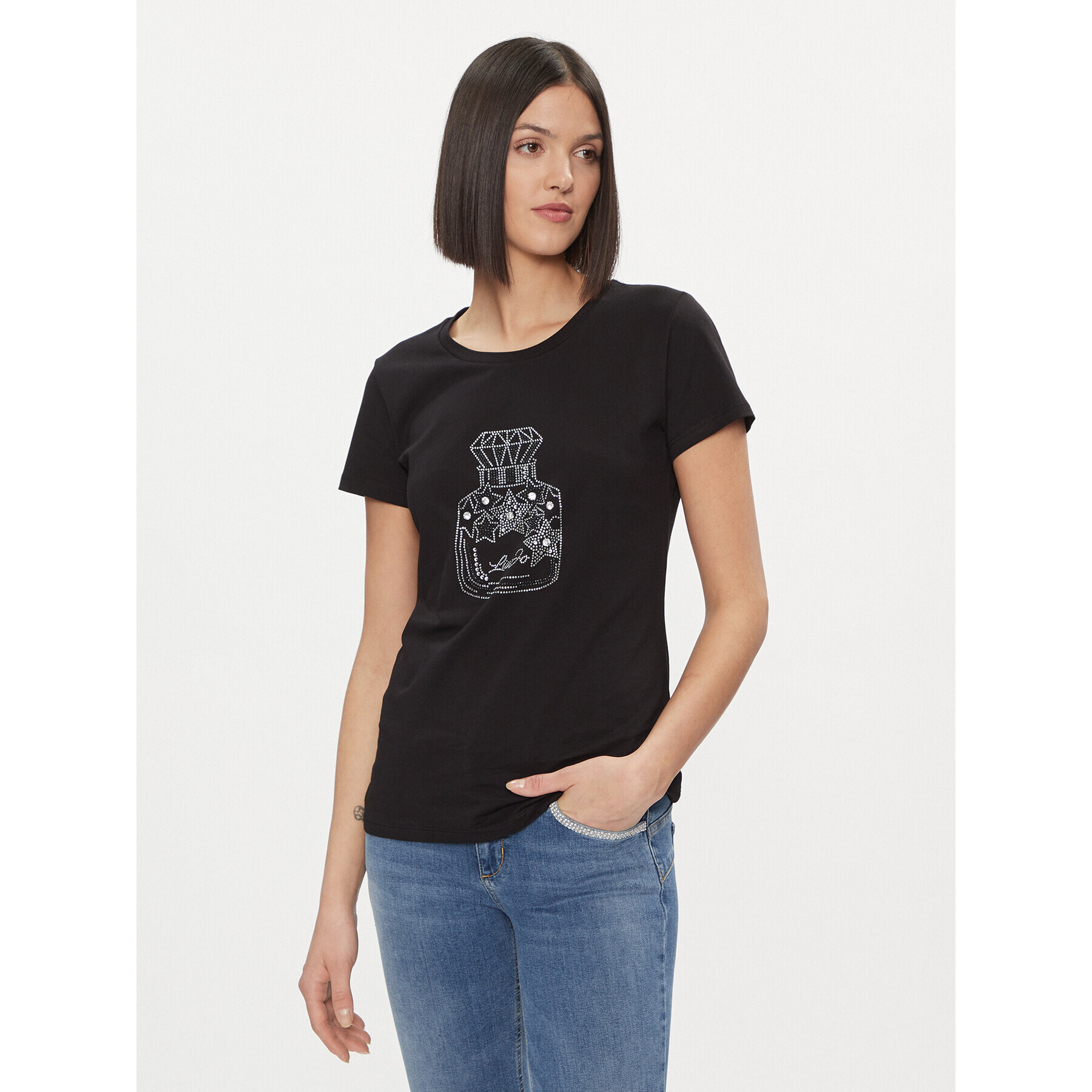 Liu Jo Тишърт WA4034 JS923 Черен Regular Fit - Pepit.bg
