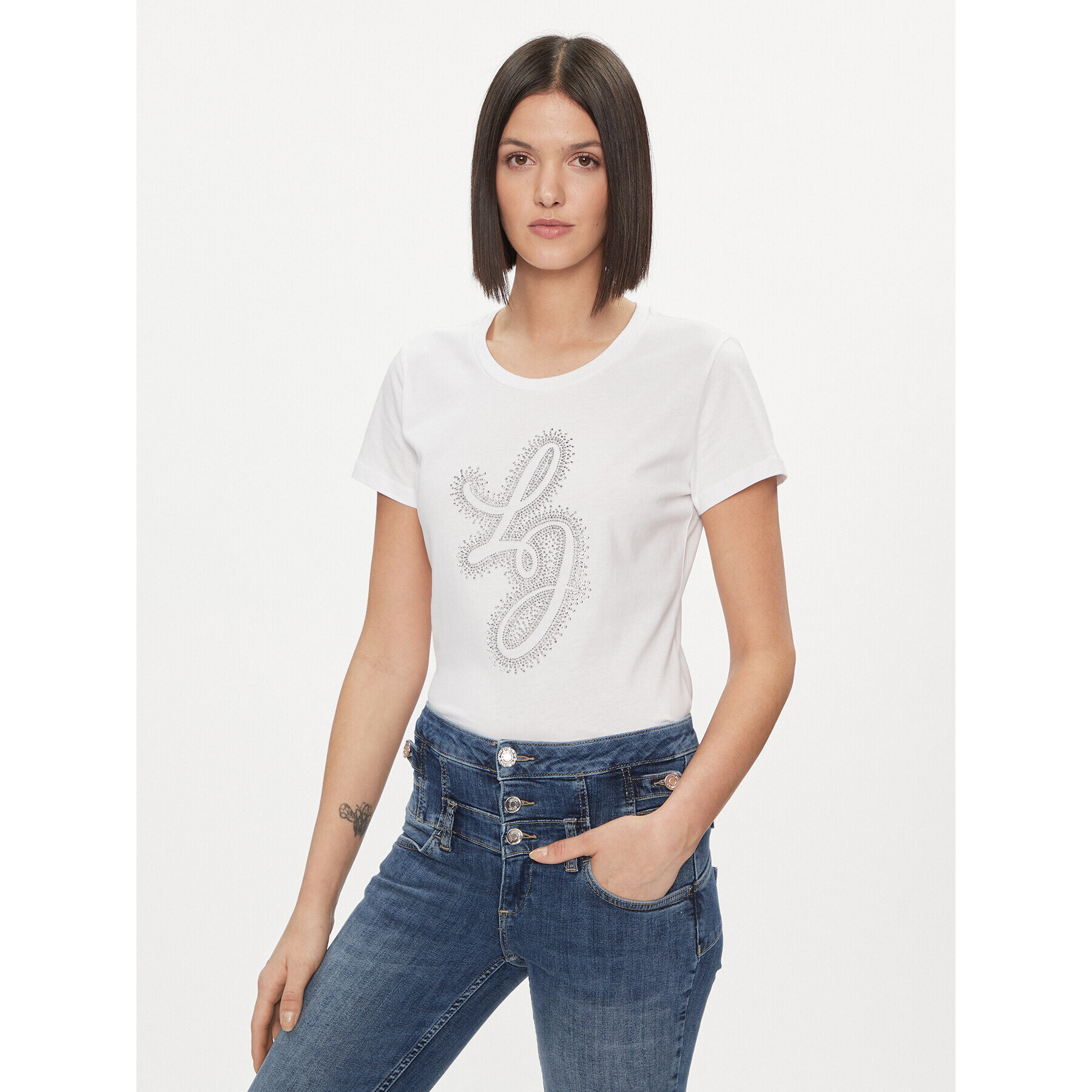 Liu Jo Тишърт WA4051 JS923 Бял Regular Fit - Pepit.bg