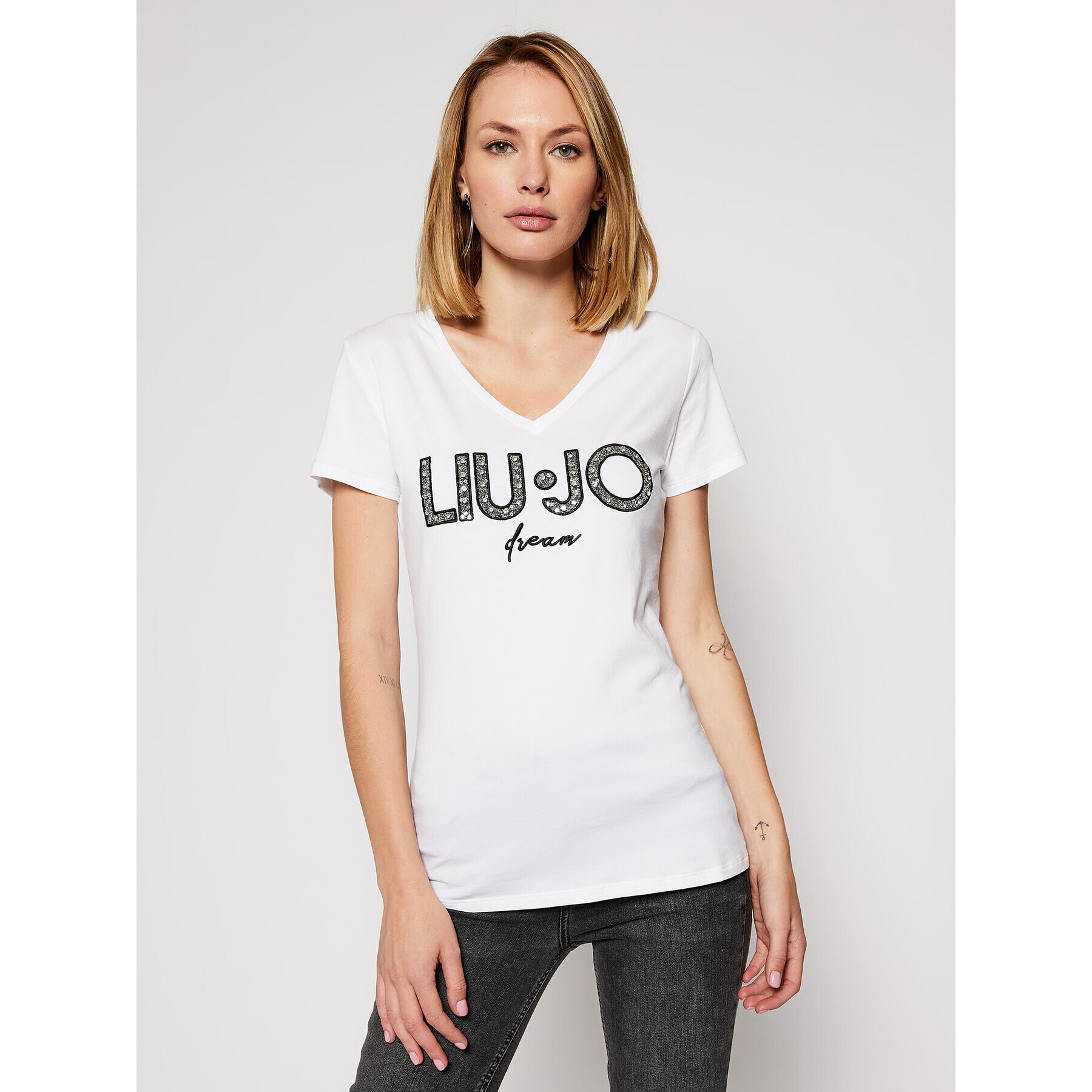 Liu Jo Тишърт WF0277 J5003 Бял Regular Fit - Pepit.bg