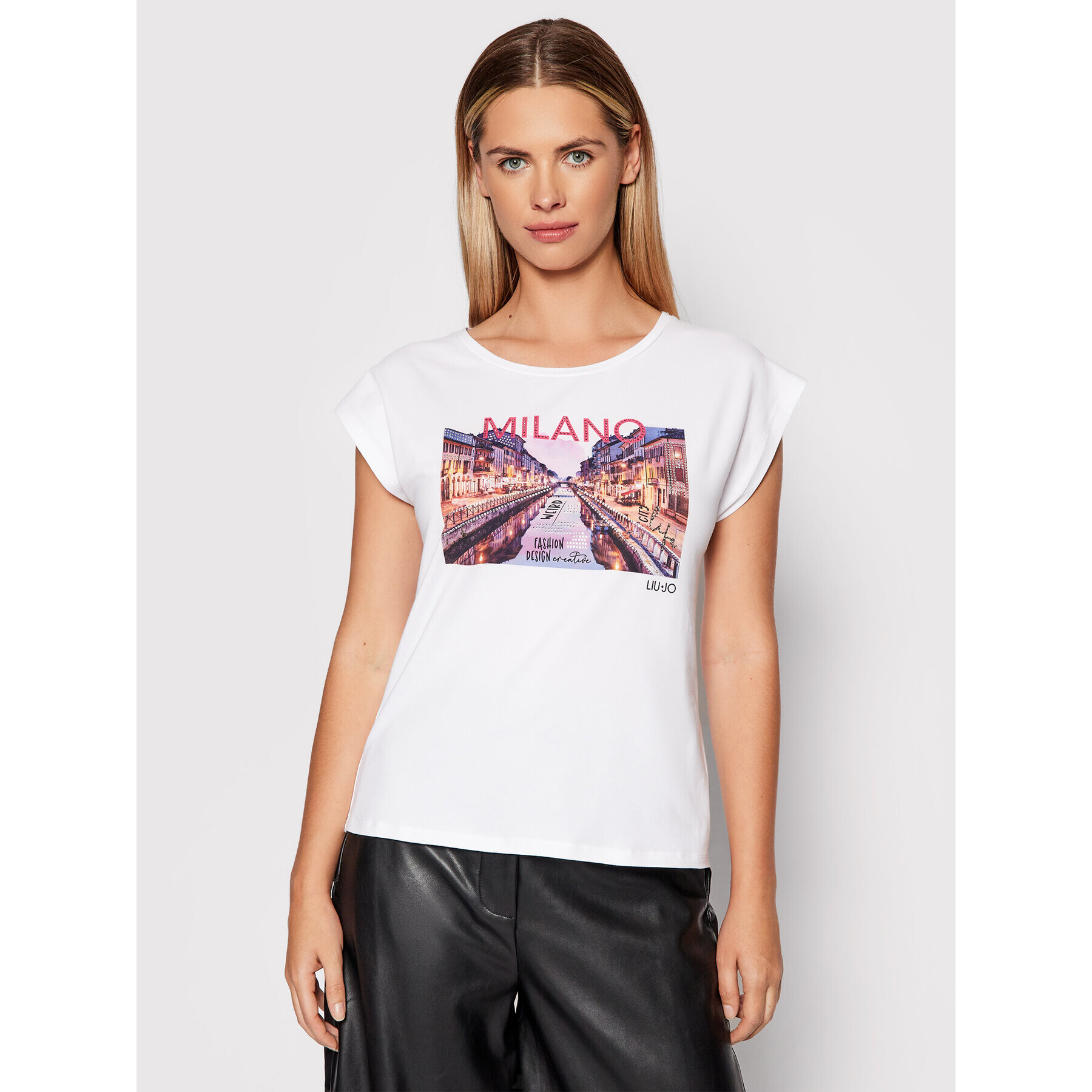 Liu Jo Тишърт WF1139 J0166 Бял Regular Fit - Pepit.bg