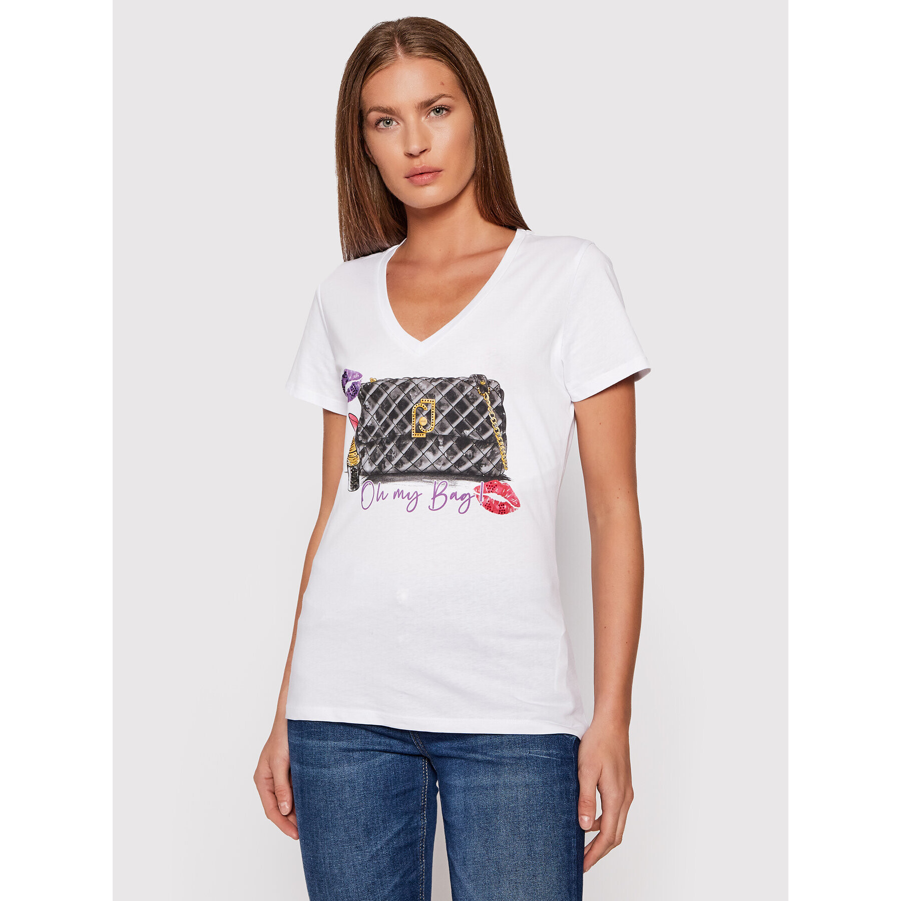 Liu Jo Тишърт WF1185 J6287 Бял Regular Fit - Pepit.bg
